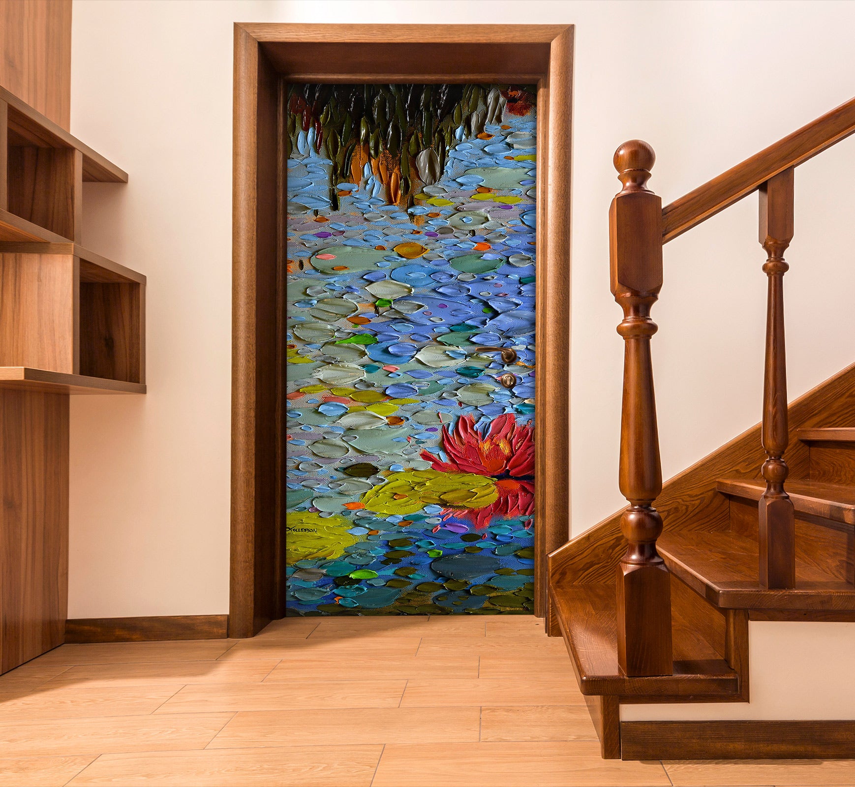 3D Lotus Pond 112227 Dena Tollefson Door Mural