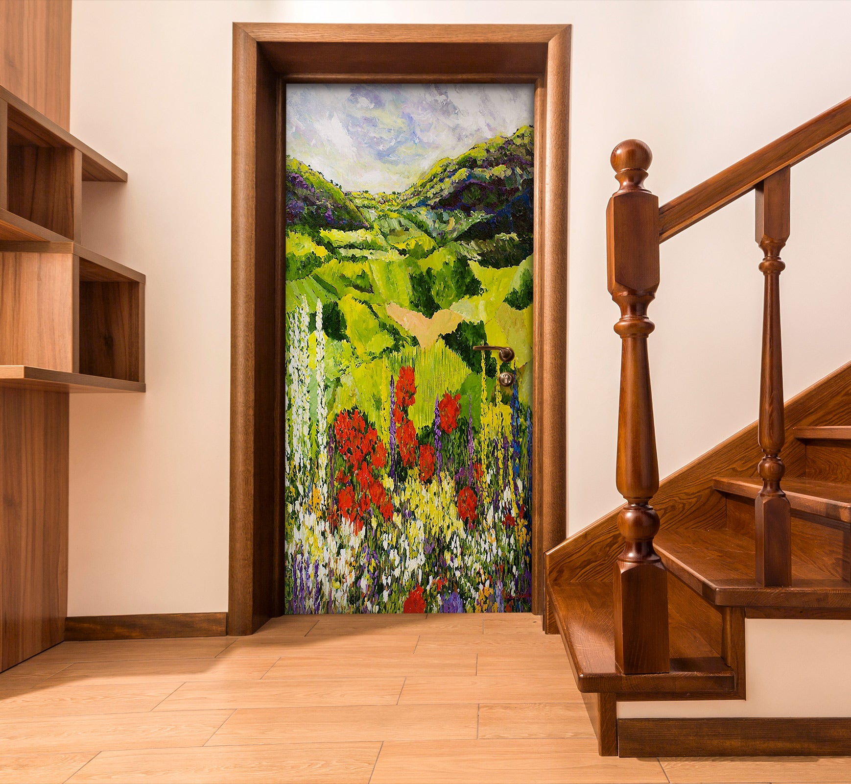 3D Flower Bush Field Lawn 9378 Allan P. Friedlander Door Mural