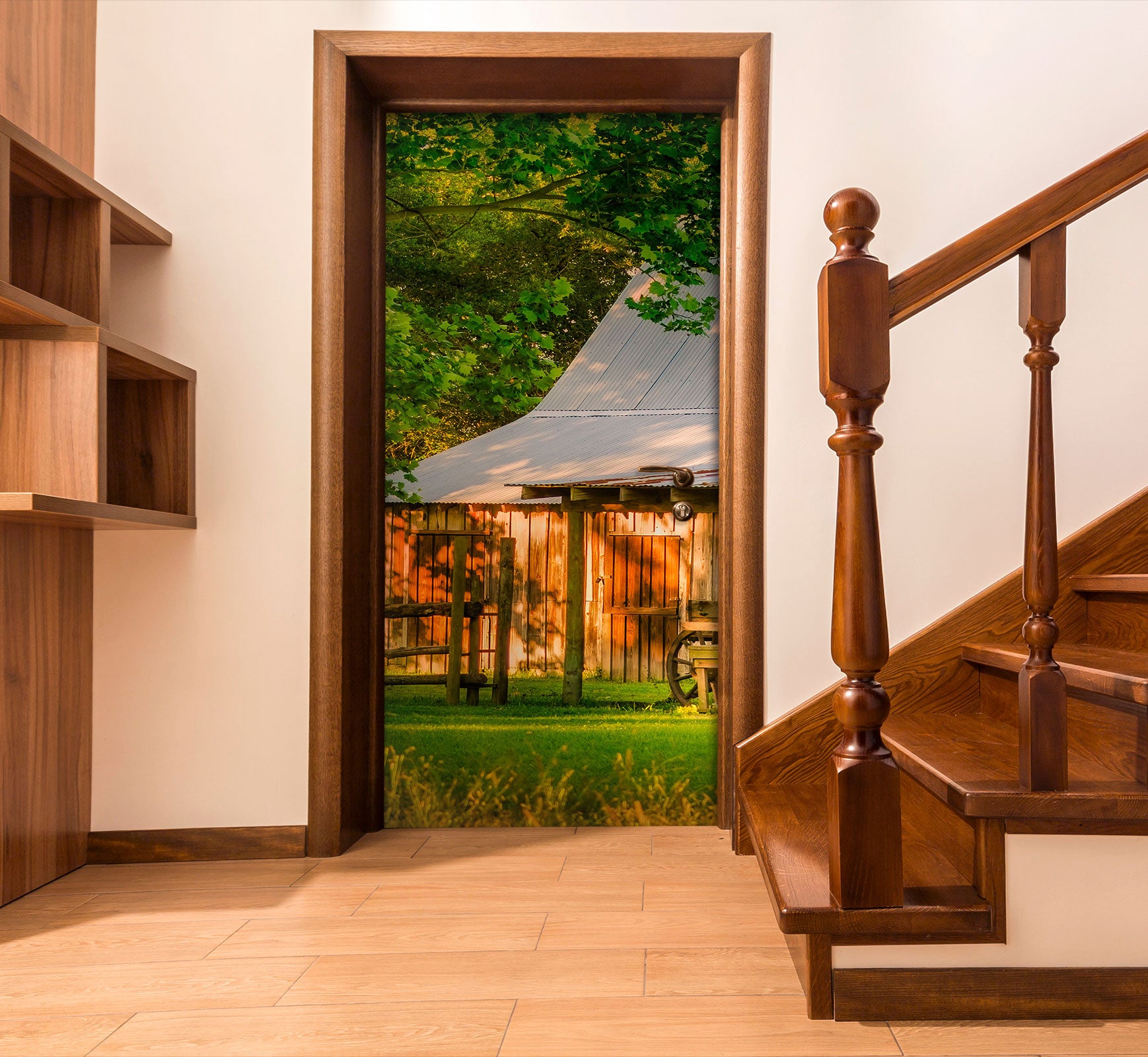 3D Lawn Tree House 10805 Beth Sheridan Door Mural