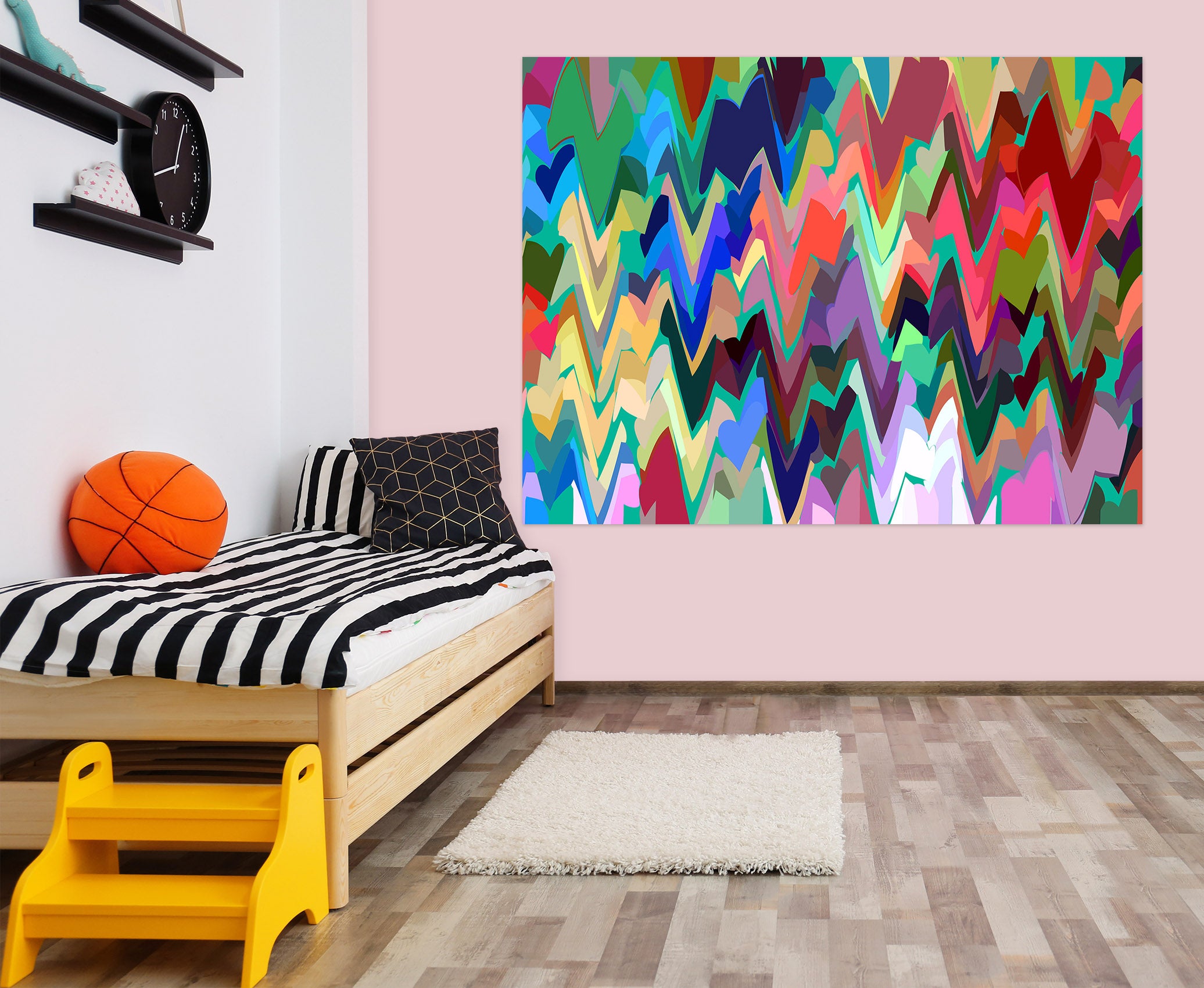 3D Colored Wavy 71124 Shandra Smith Wall Sticker