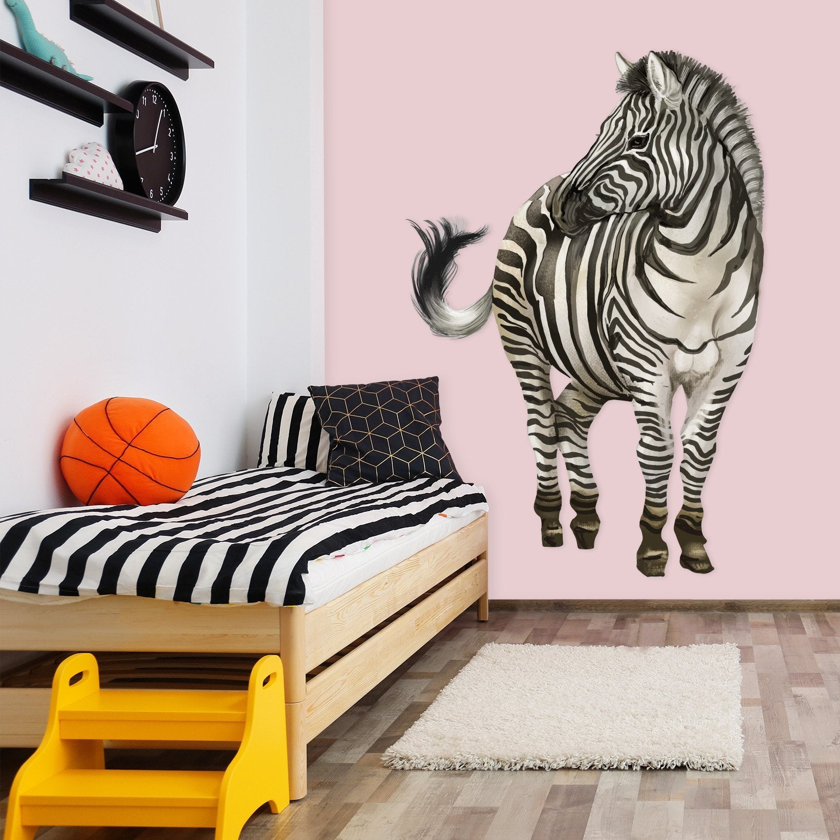 3D Zebra Turned To Look Behind 185 Animals Wall Stickers Wallpaper AJ Wallpaper 