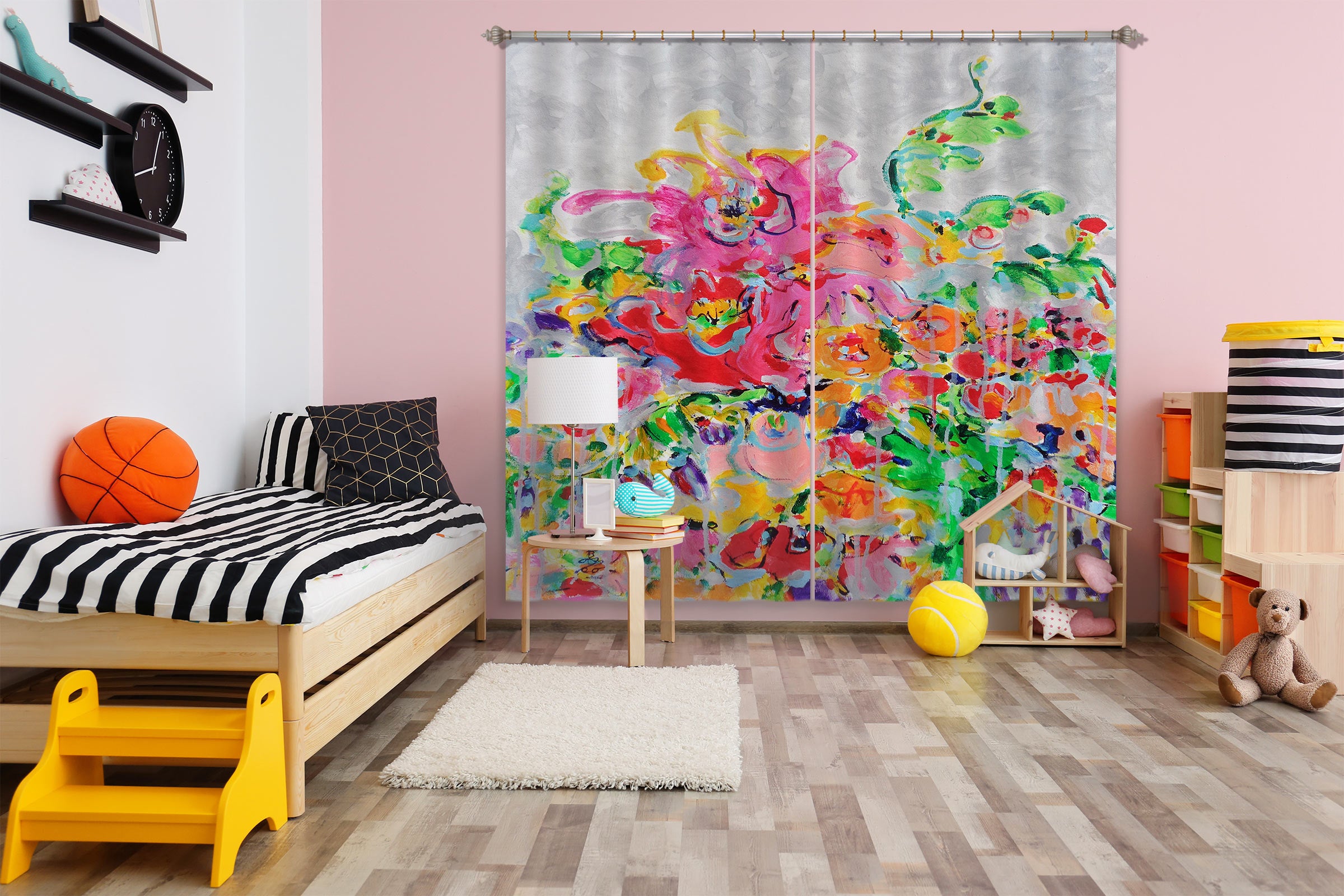 3D Colorful Petals 2425 Misako Chida Curtain Curtains Drapes