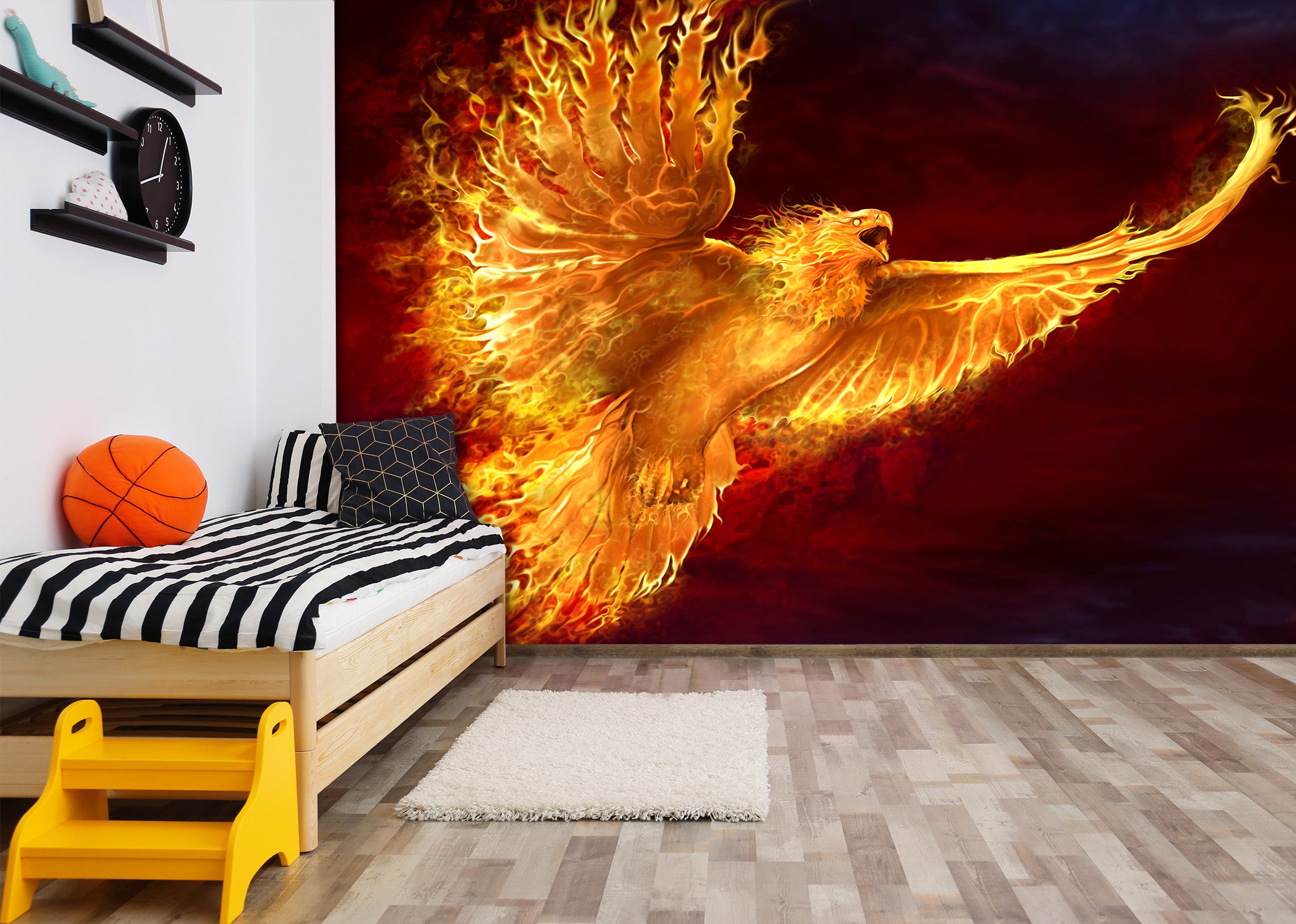3D Flame Eagle 5002 Tom Wood Wall Mural Wall Murals