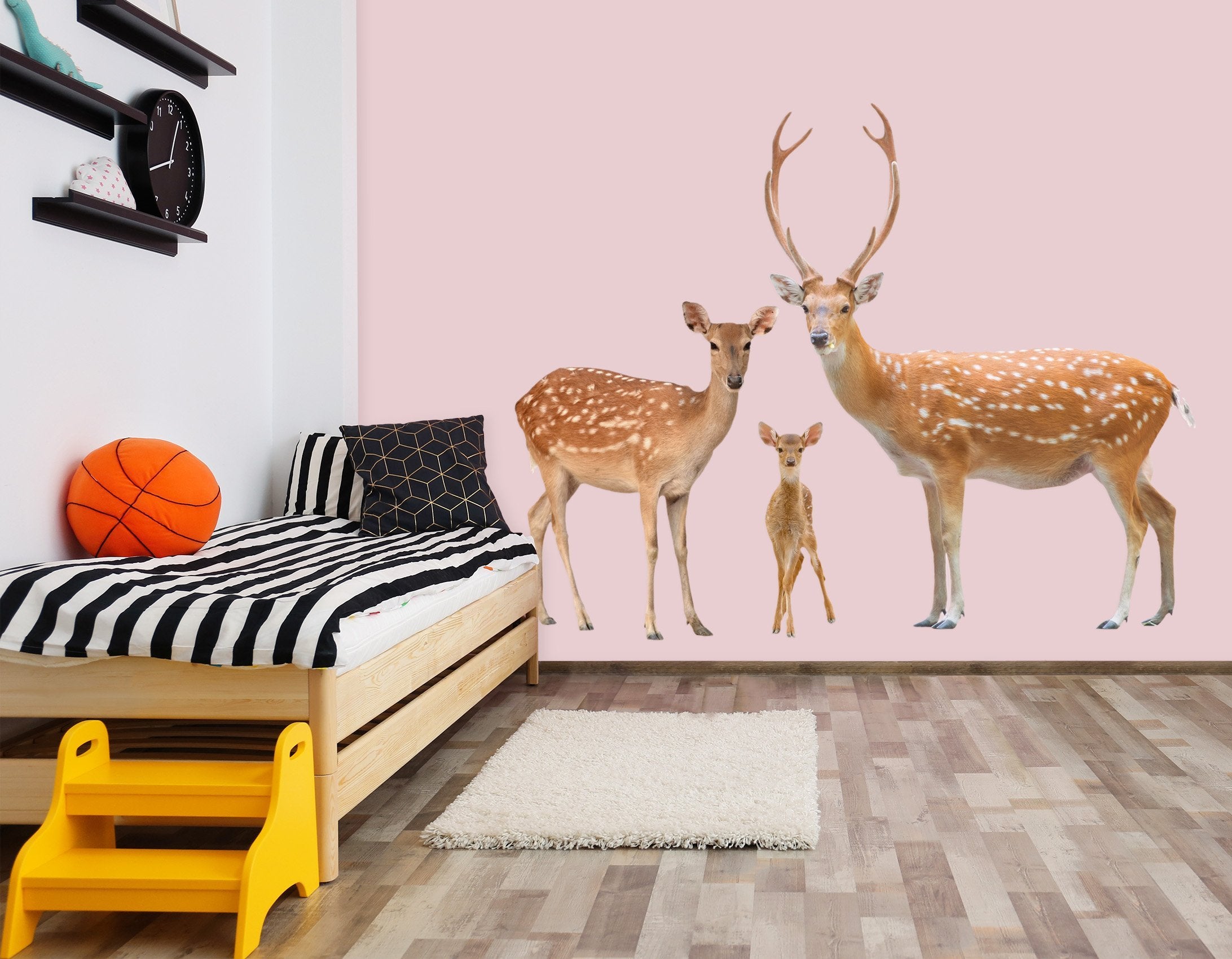 3D Sika Deer Family 114 Animals Wall Stickers Wallpaper AJ Wallpaper 