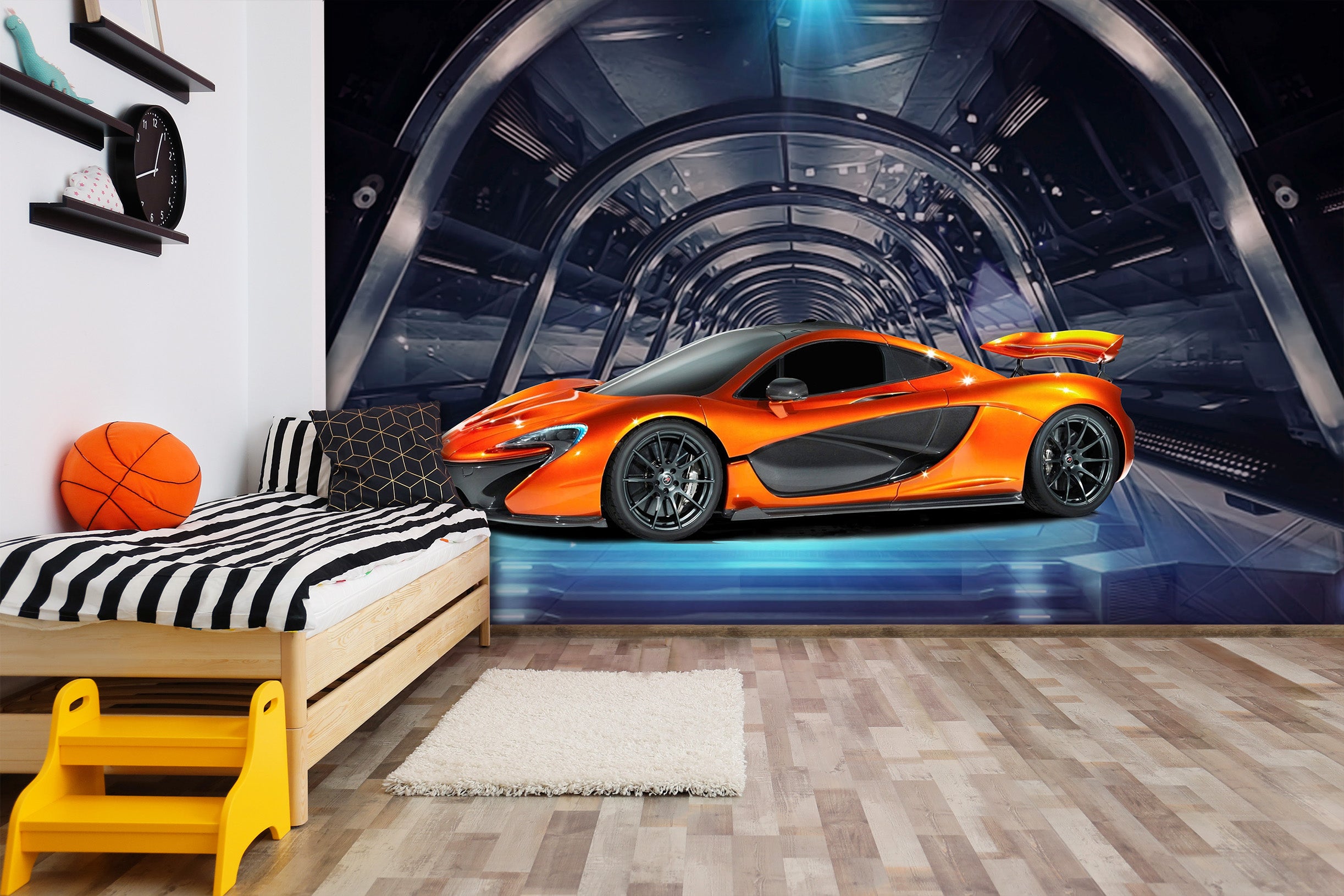 3D Yellow Car 1642 Wall Murals