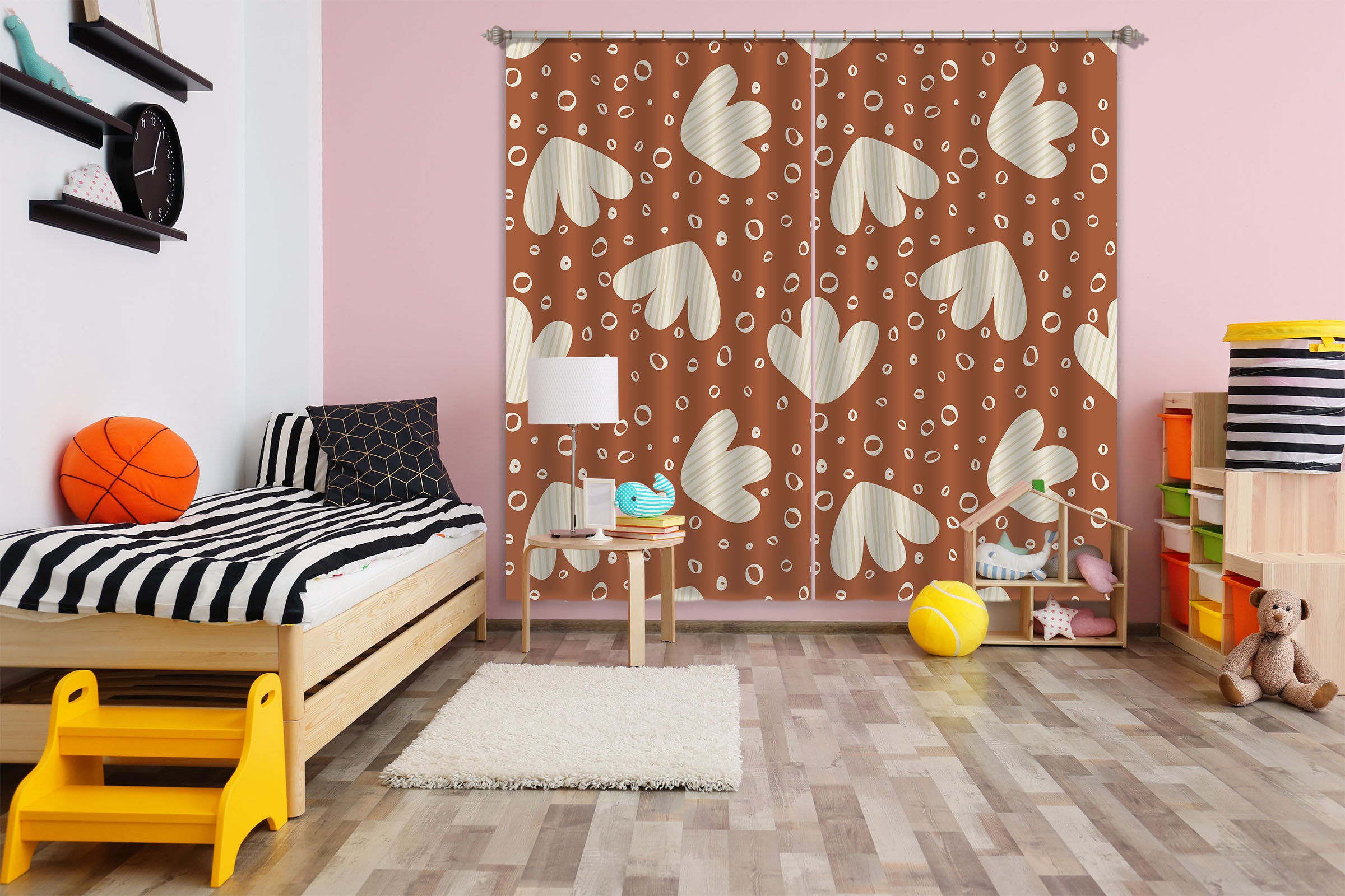 3D Brown Pattern 11155 Kashmira Jayaprakash Curtain Curtains Drapes