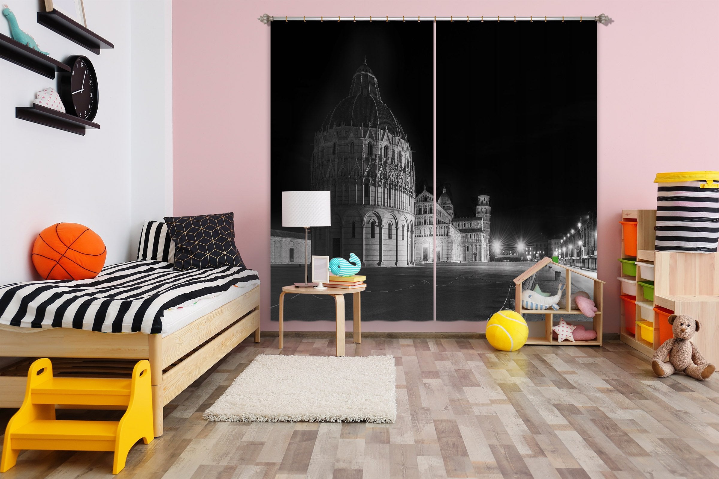 3D Black Castle 166 Marco Carmassi Curtain Curtains Drapes Wallpaper AJ Wallpaper 