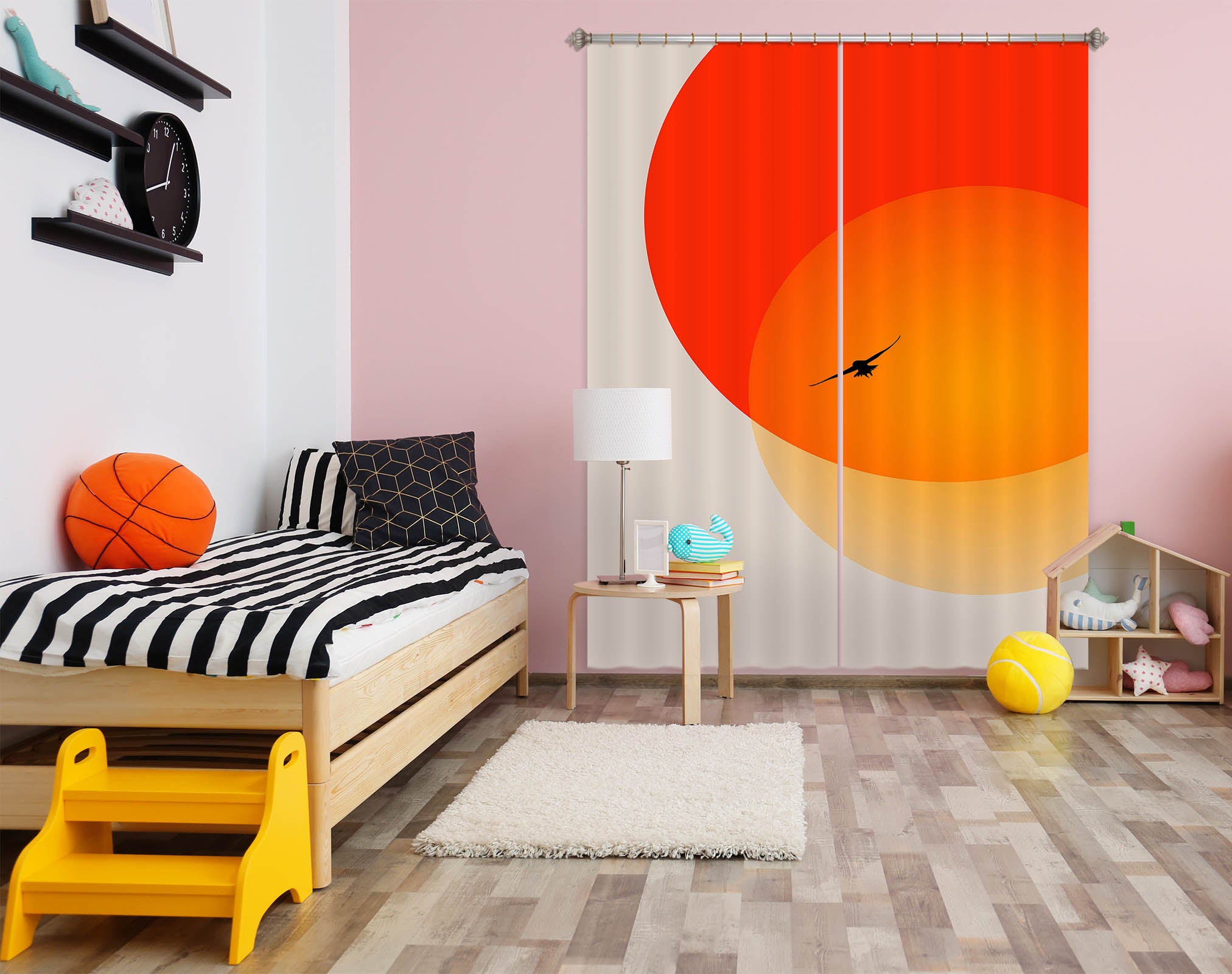 3D Sun Geese 1051 Boris Draschoff Curtain Curtains Drapes