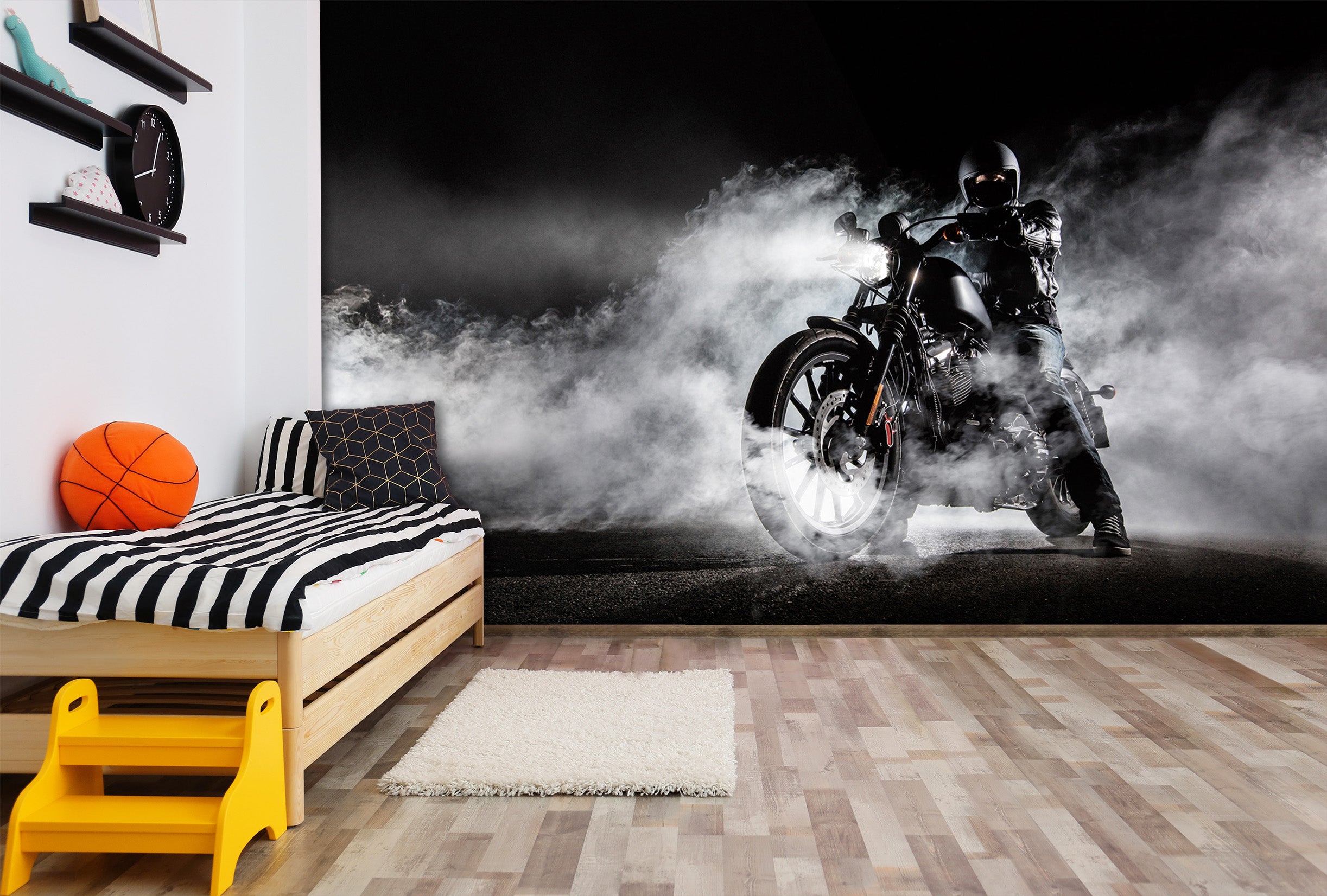 3D Fog Motorcycle 352 Vehicle Wall Murals