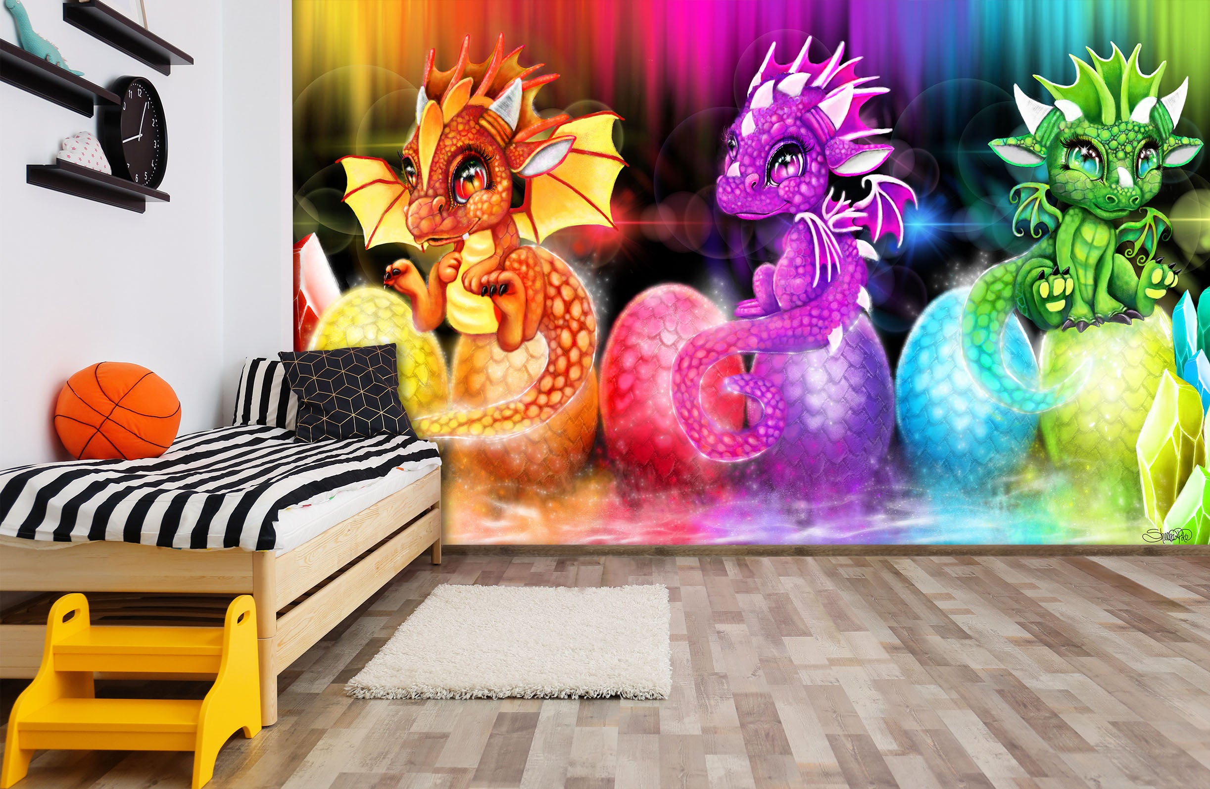 3D Colored Dragon Eggs 8406 Sheena Pike Wall Mural Wall Murals