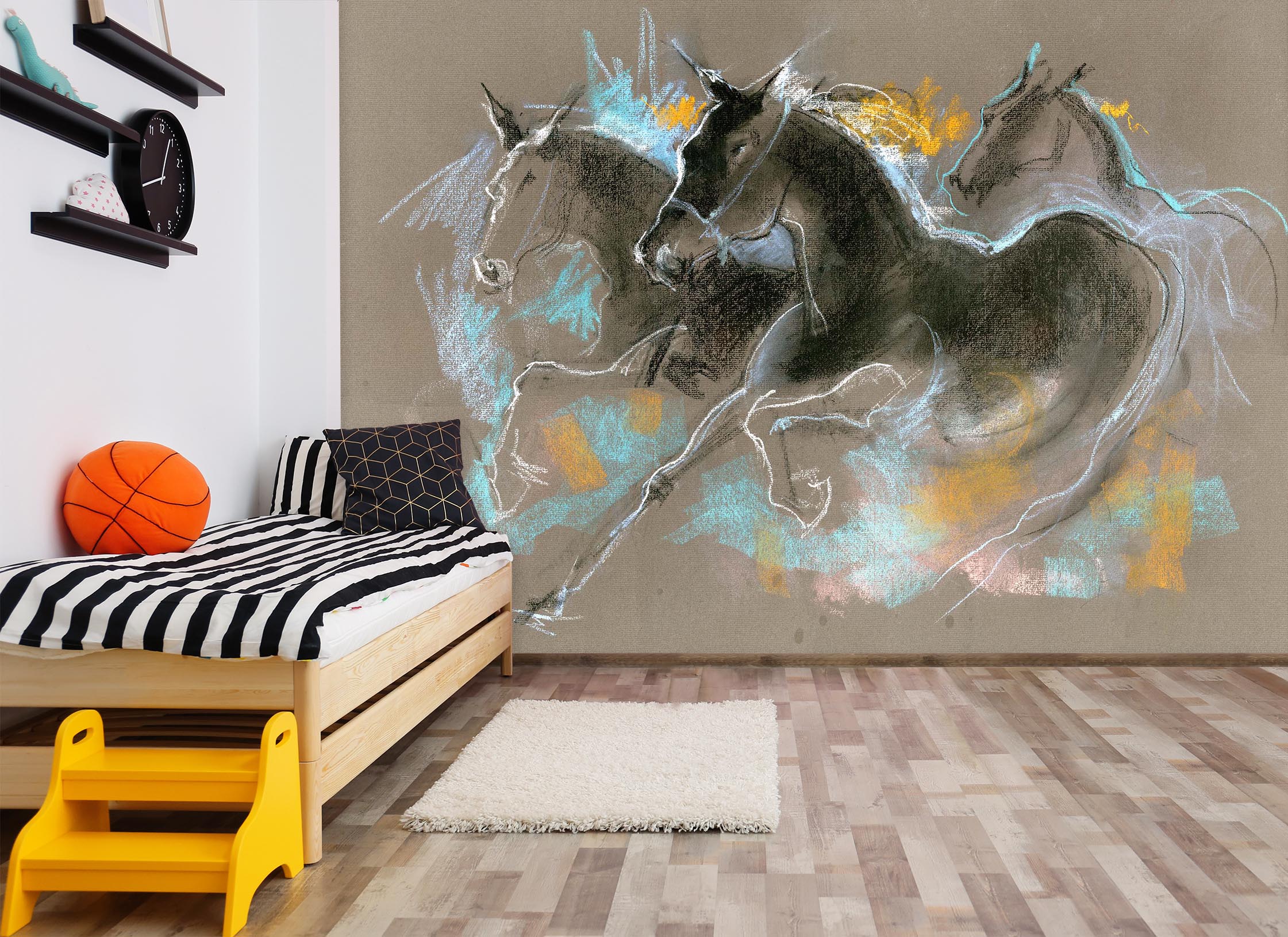 3D Running Horse 1413 Anne Farrall Doyle Wall Mural Wall Murals