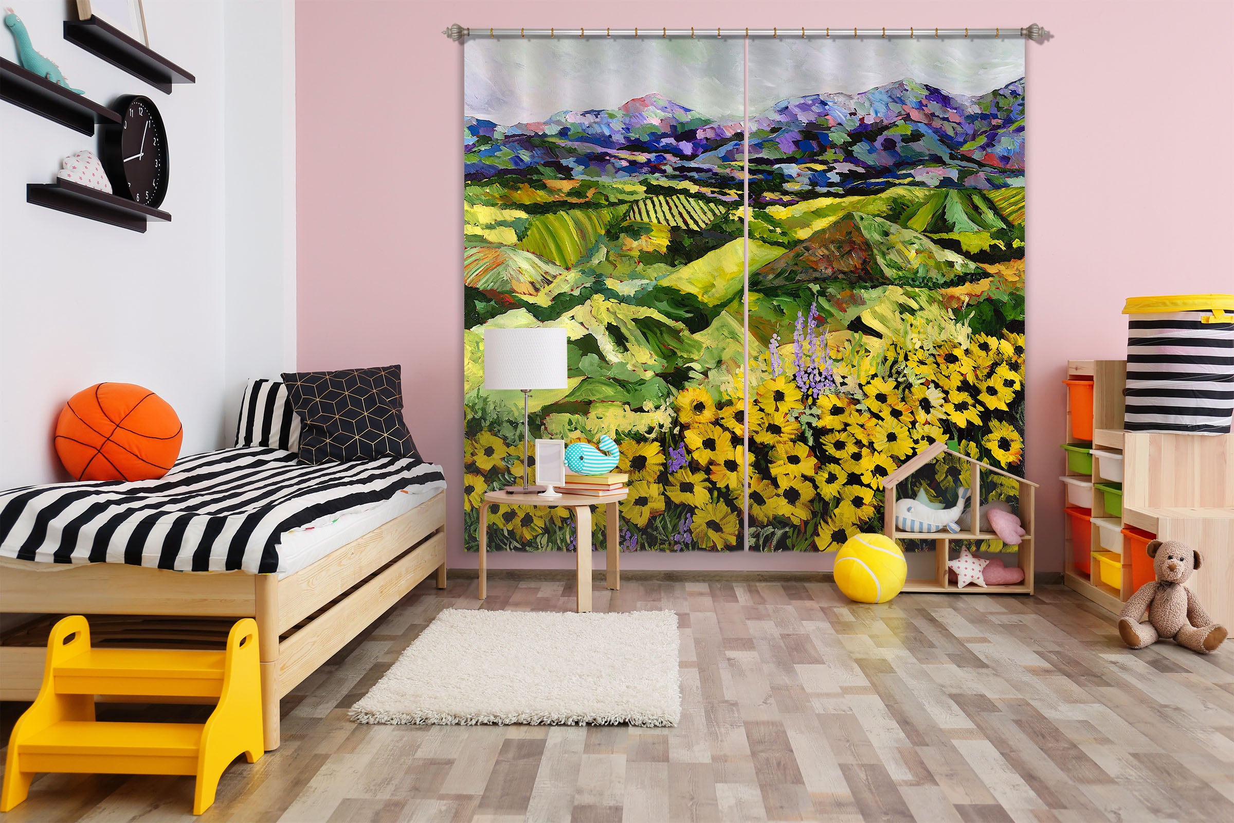 3D Sunflower 141 Allan P. Friedlander Curtain Curtains Drapes