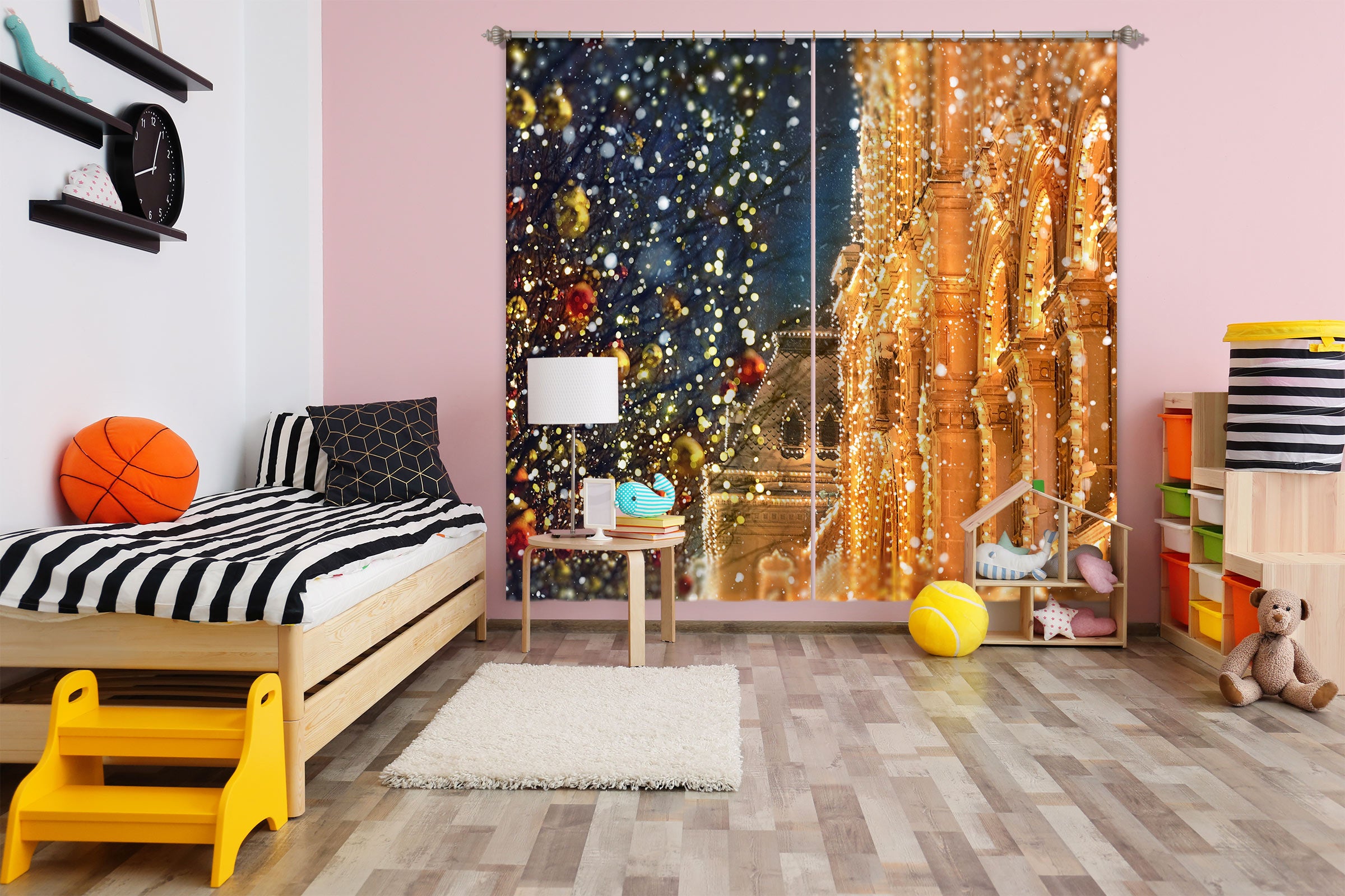 3D Light House 53138 Christmas Curtains Drapes Xmas