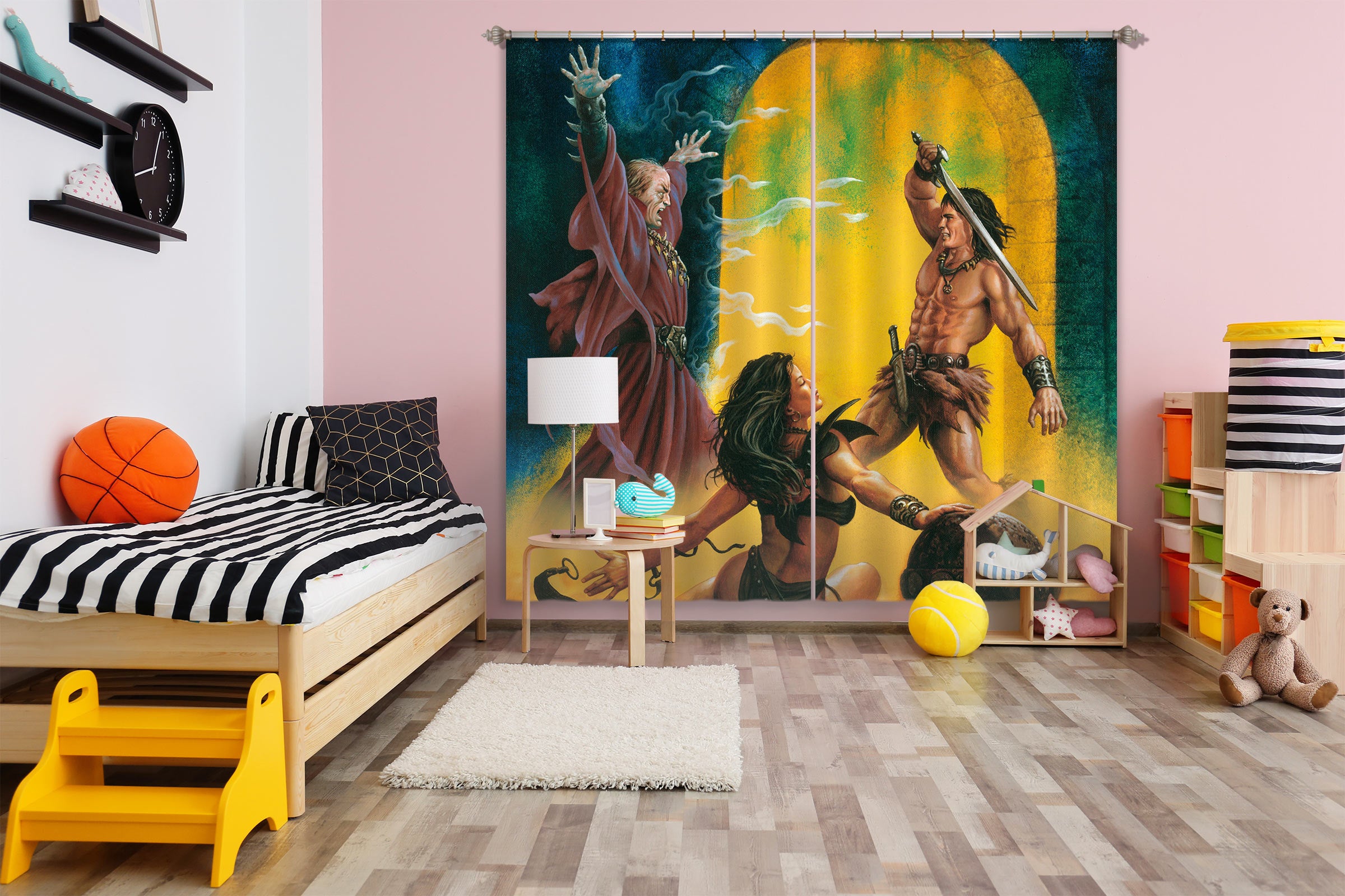 3D Arch Warrior 7180 Ciruelo Curtain Curtains Drapes