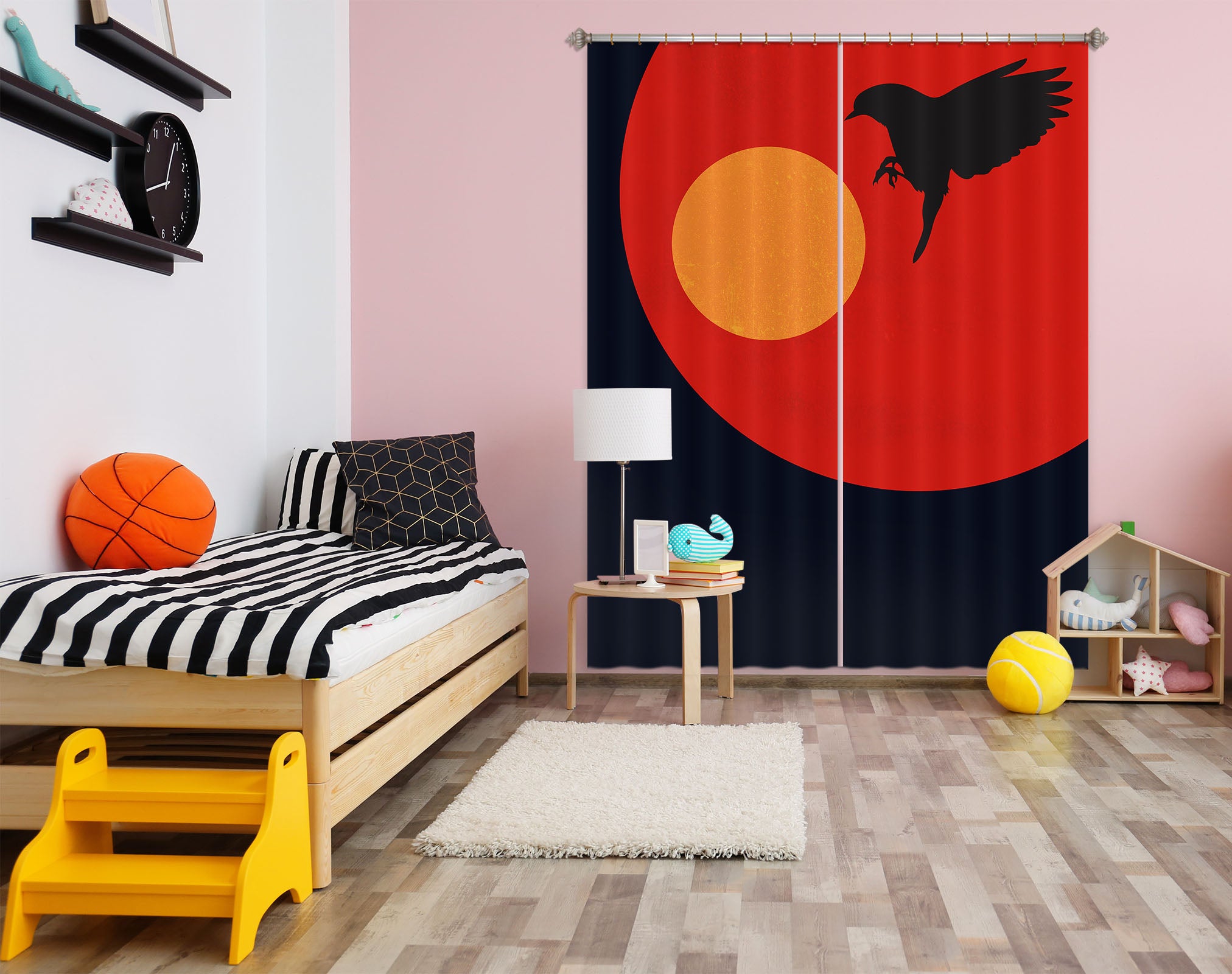 3D Bird Pattern 1129 Boris Draschoff Curtain Curtains Drapes