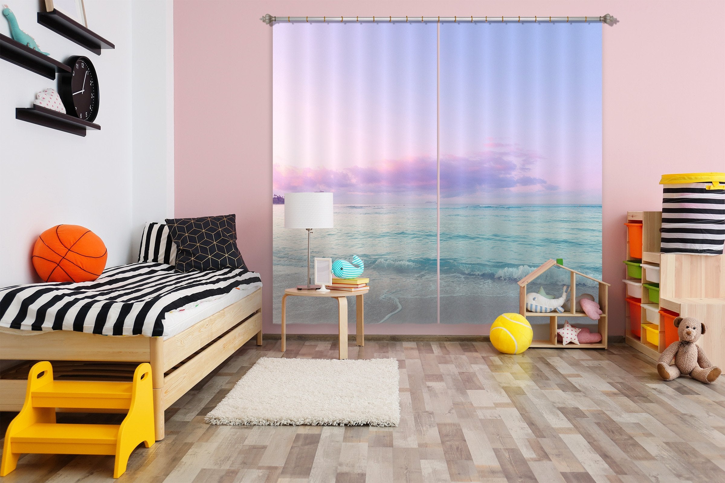 3D Beautiful Sea 045 Noirblanc777 Curtain Curtains Drapes Wallpaper AJ Wallpaper 