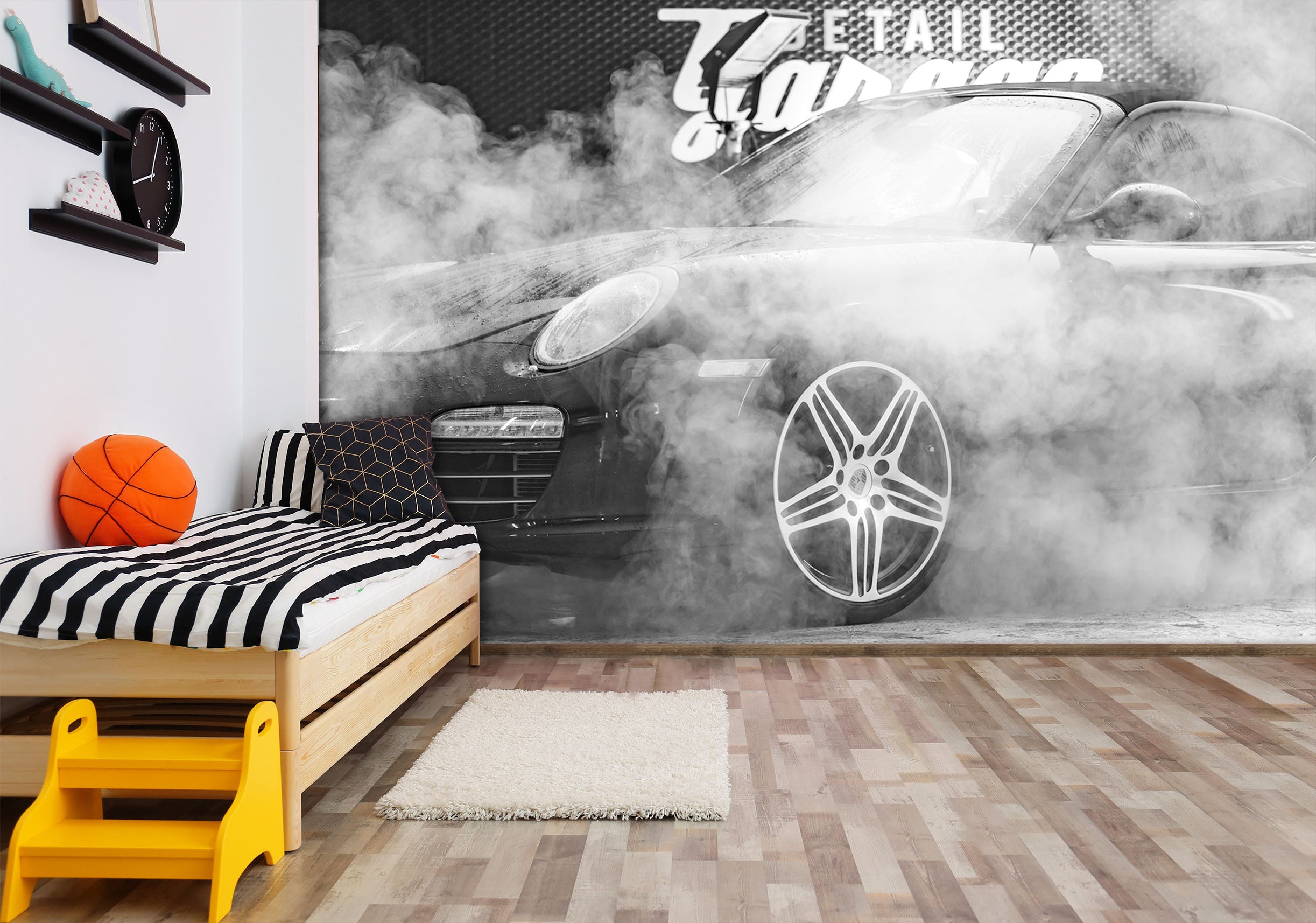 3D White Fog Car 113 Vehicle Wall Murals