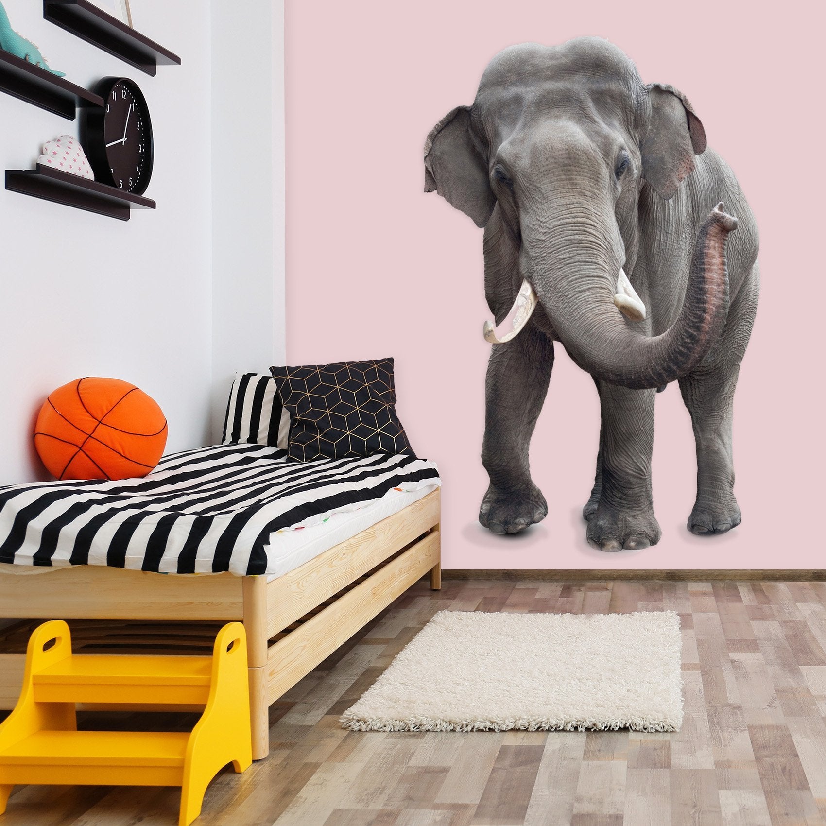3D Elephant Licking Nose 158 Animals Wall Stickers Wallpaper AJ Wallpaper 