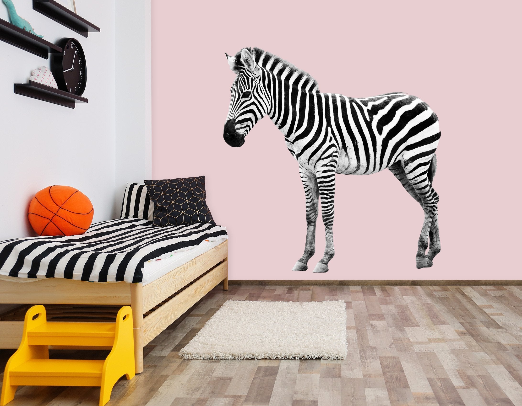 3D Standing Zebra 098 Animals Wall Stickers Wallpaper AJ Wallpaper 