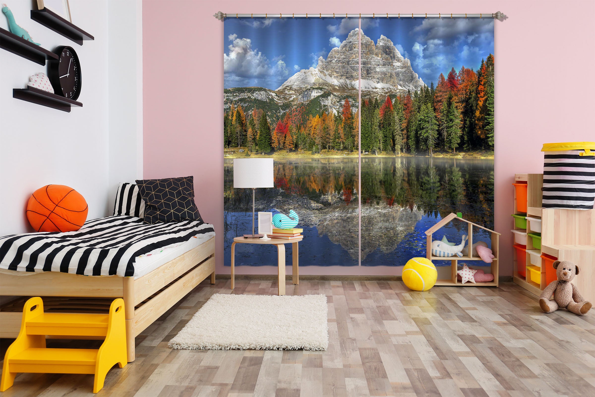 3D Forest Lake 176 Marco Carmassi Curtain Curtains Drapes