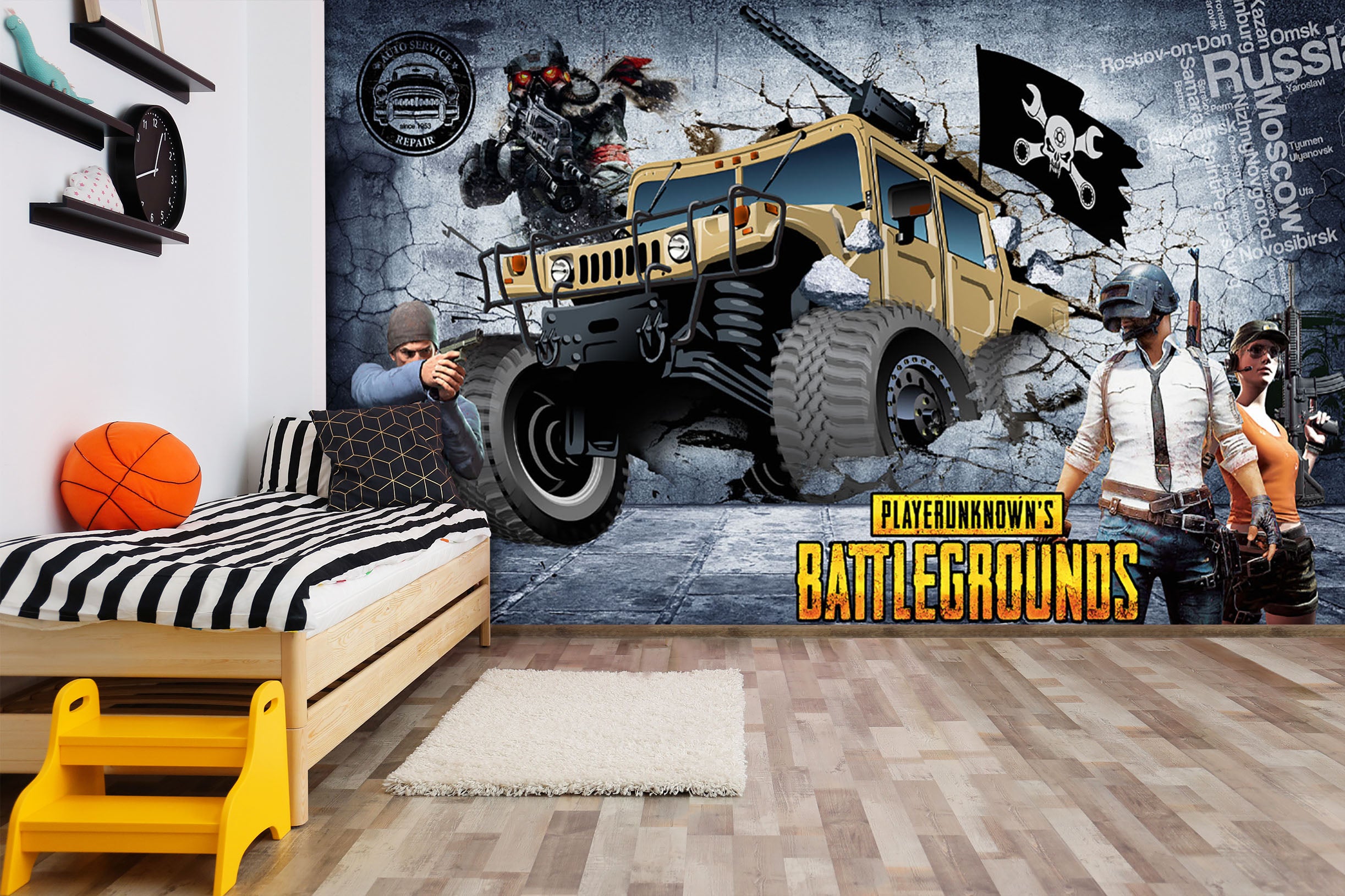 3D Hummer Helmet 112 Vehicle Wall Murals