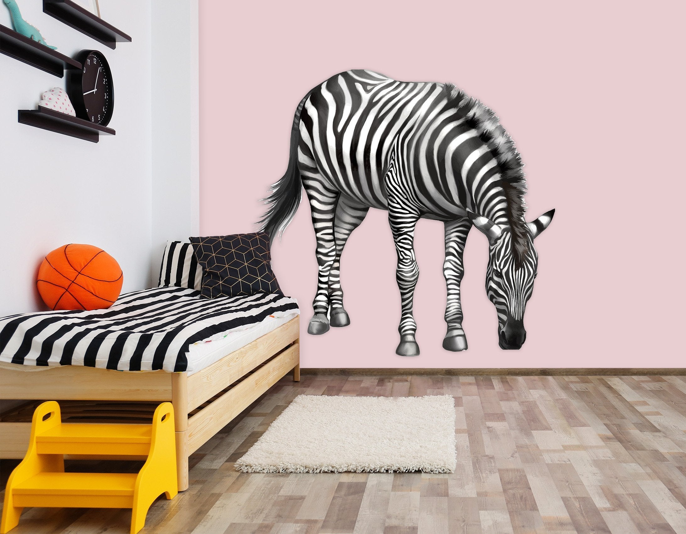 3D Zebra Looking For Something To Eat 149 Animals Wall Stickers Wallpaper AJ Wallpaper 