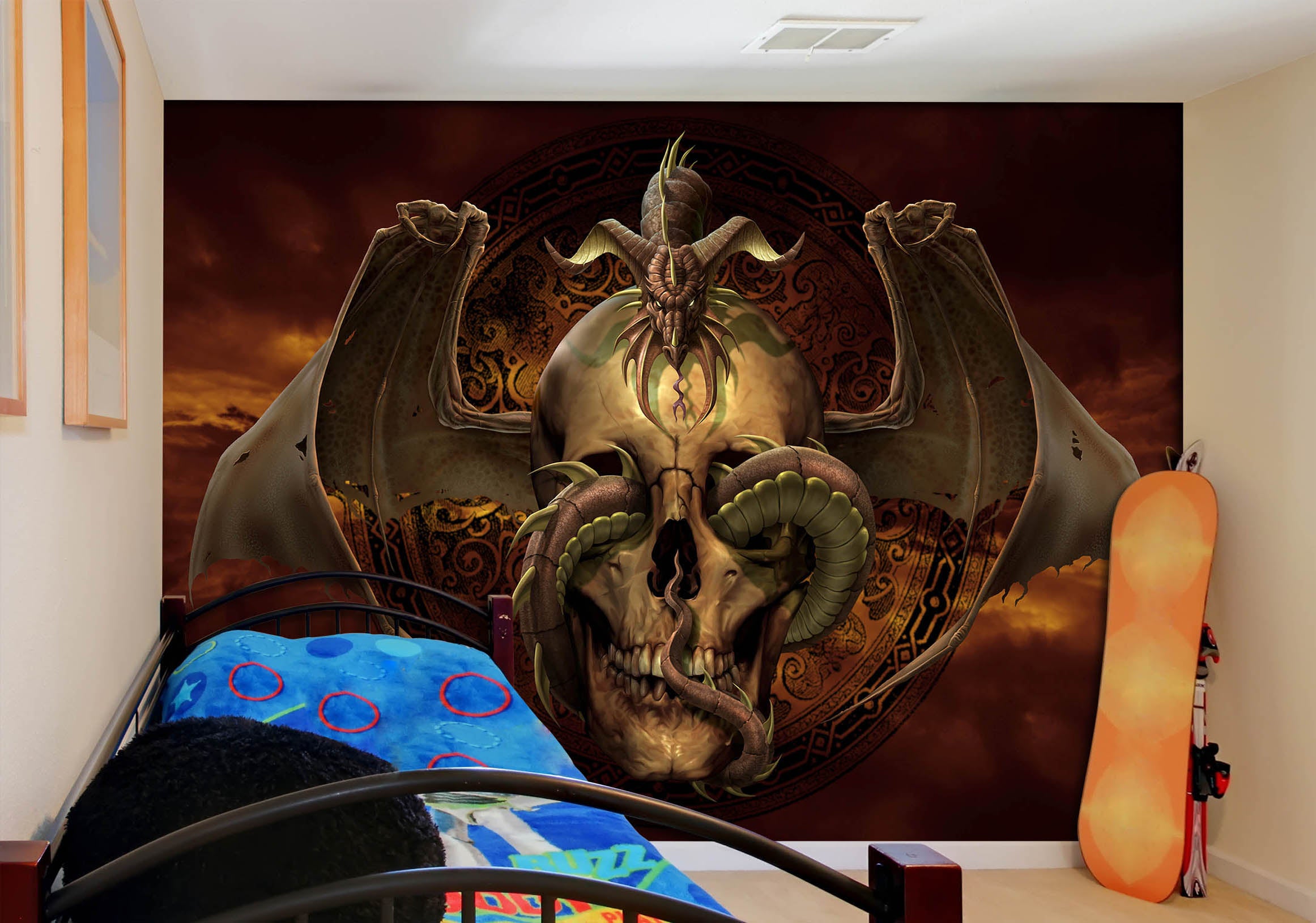 3D Skull Dragon 5003 Tom Wood Wall Mural Wall Murals
