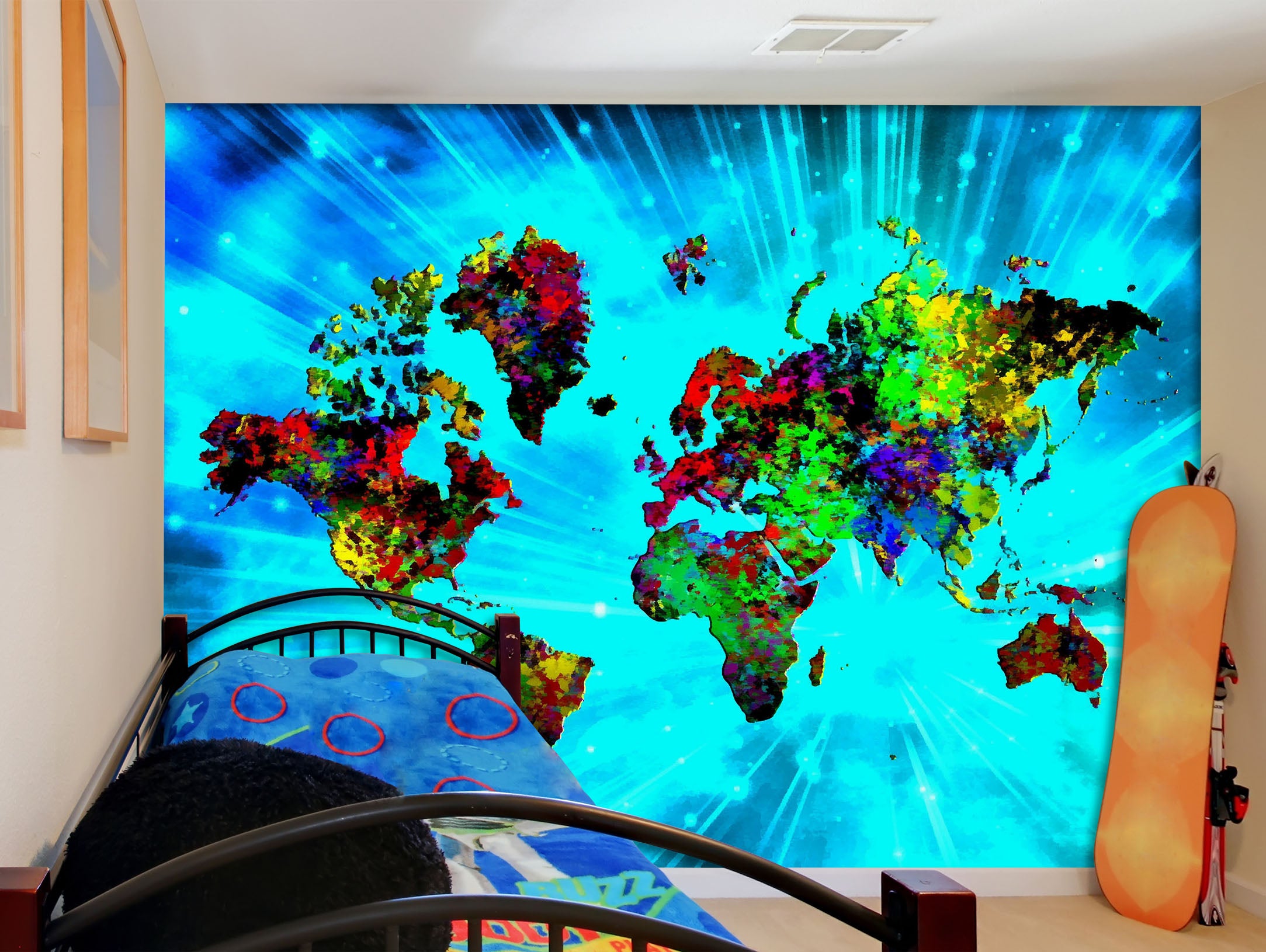 3D Color Pattern 2123 World Map Wall Murals