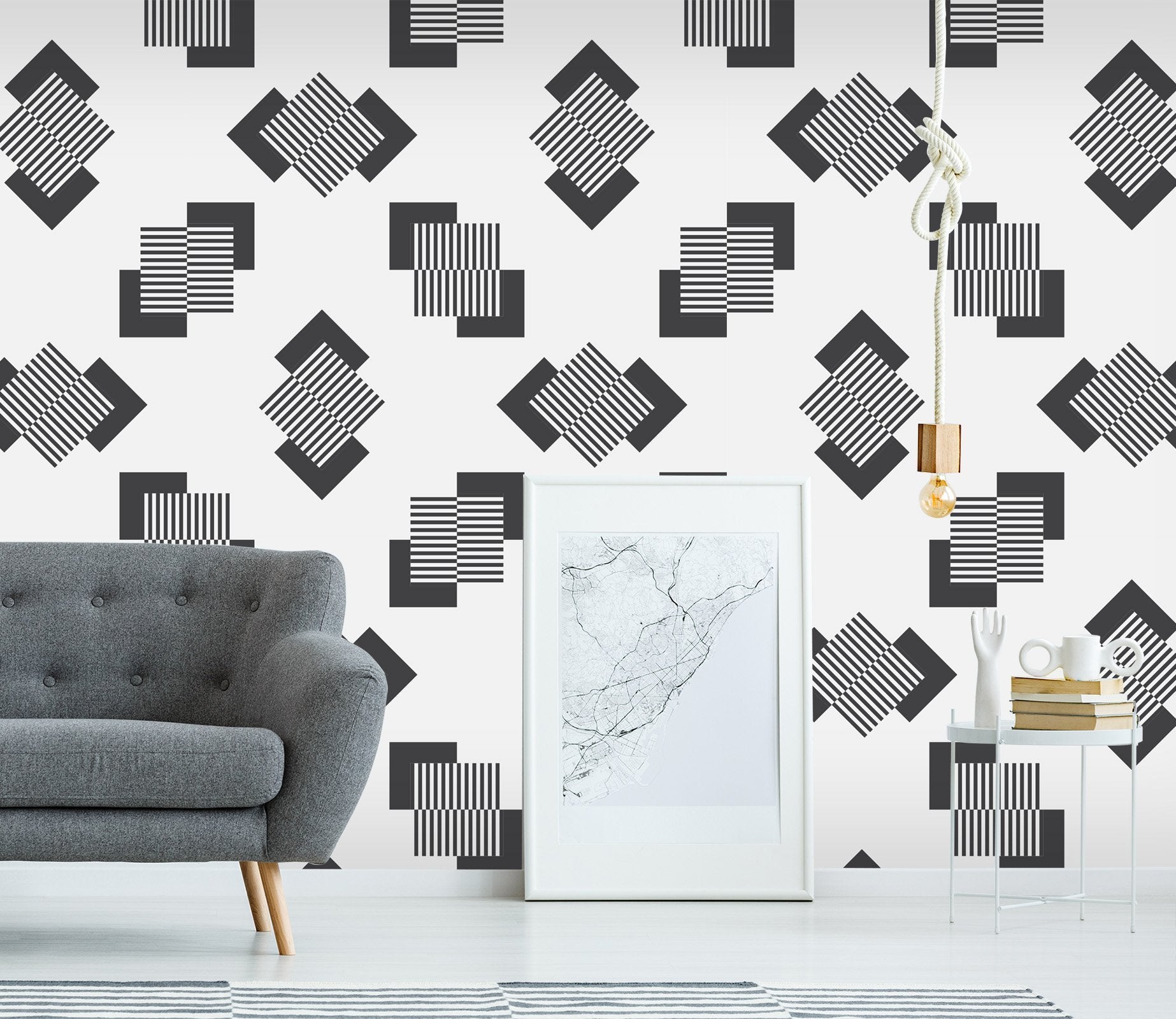 3D Rectangular Stitching 535 Wallpaper AJ Wallpaper 