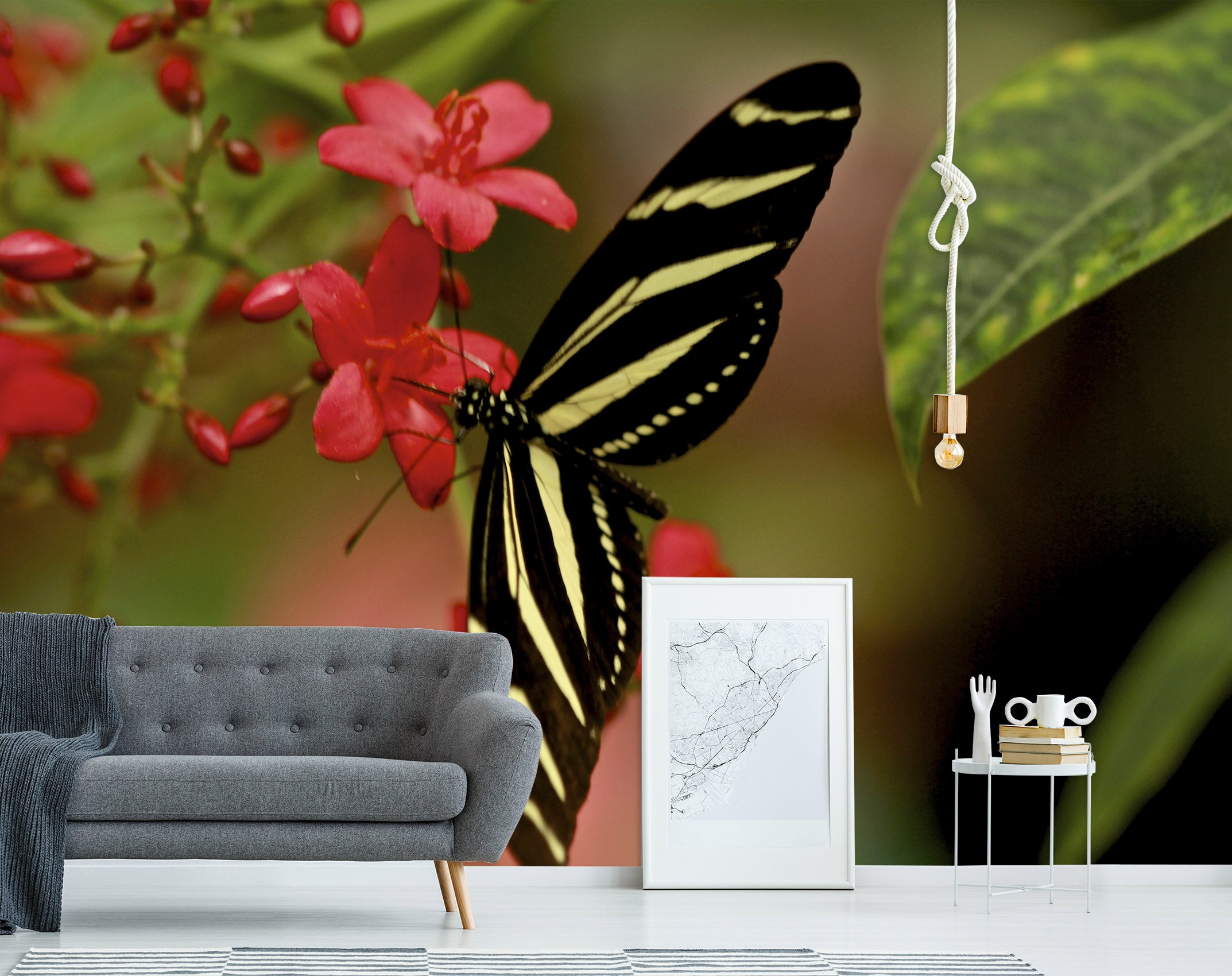 3D Butterfly Collecting Honey 133 Kathy Barefield Wall Mural Wall Murals