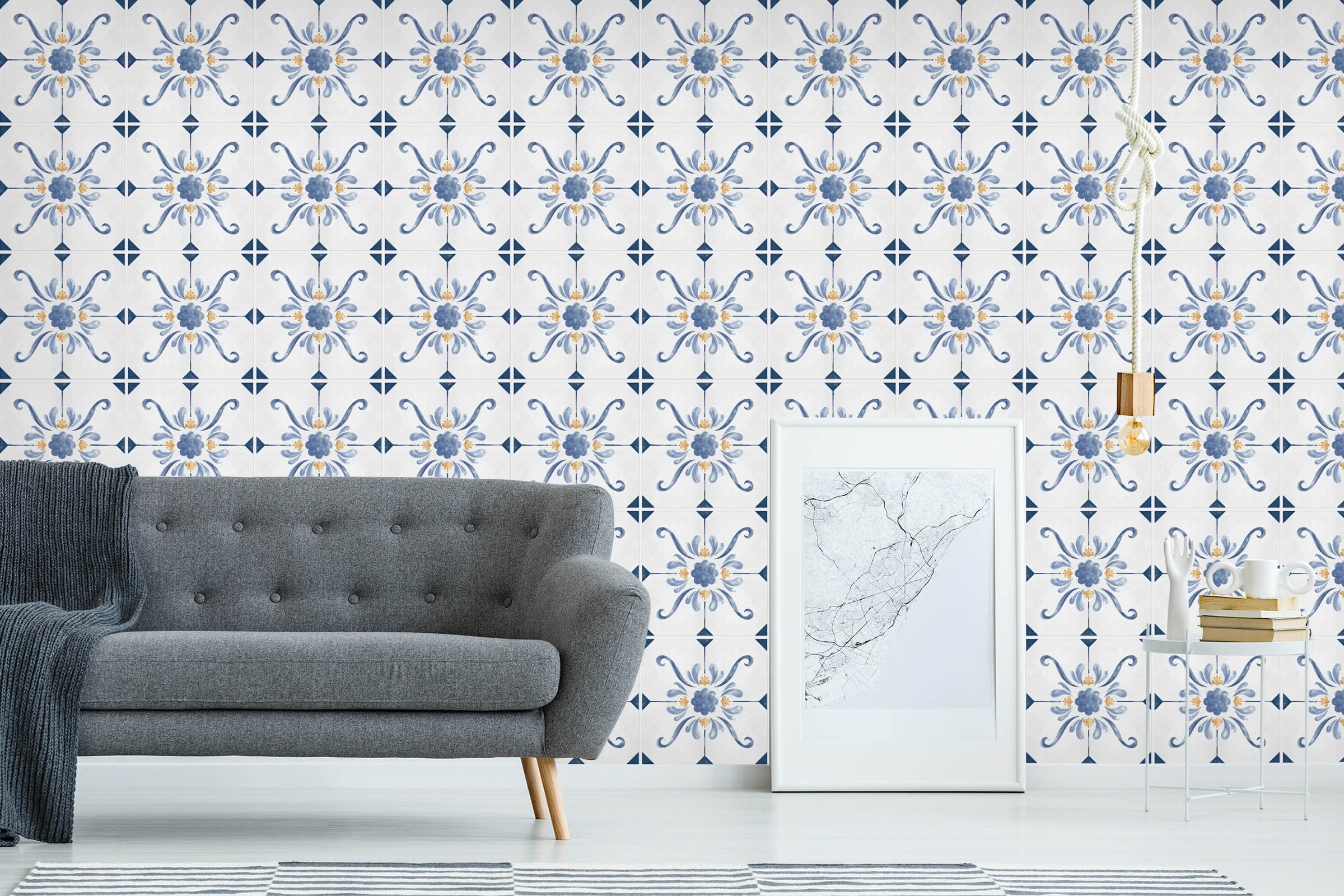 3D Blue Lace Pattern 551 Wallpaper AJ Wallpaper 