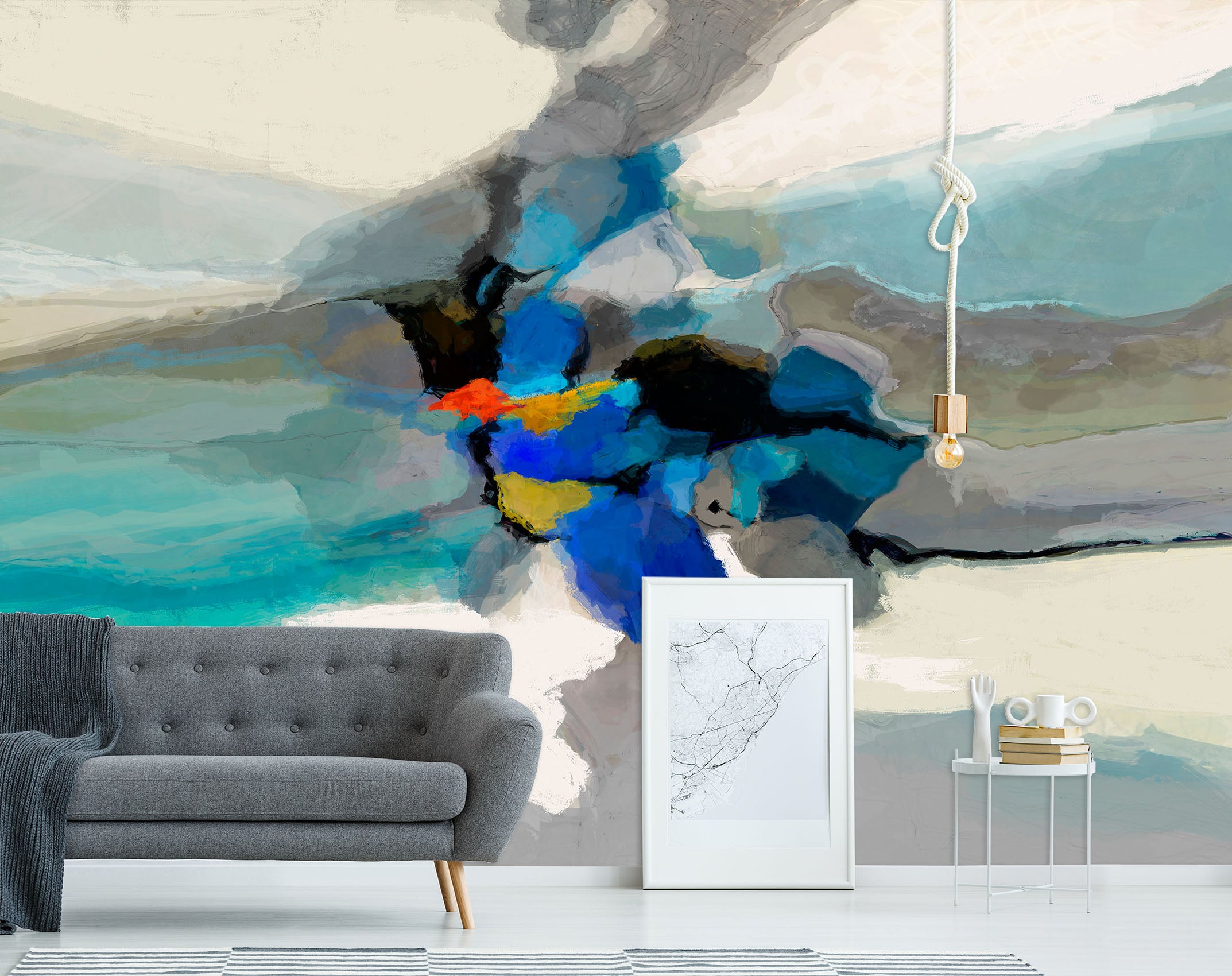 3D Blue Ink Pattern 1404 Michael Tienhaara Wall Mural Wall Murals