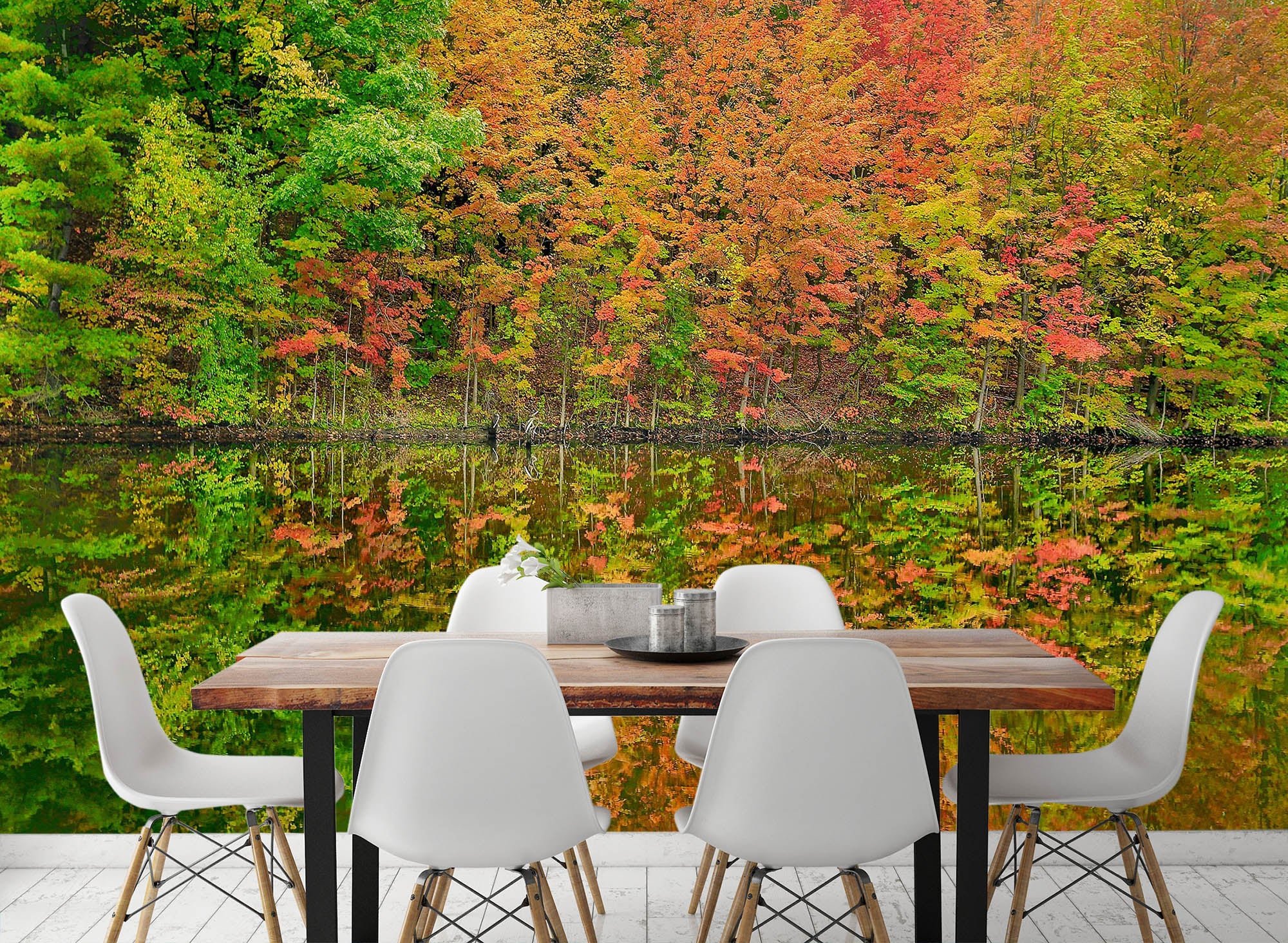 3D Fall Reflections 62076 Kathy Barefield Wall Mural Wall Murals
