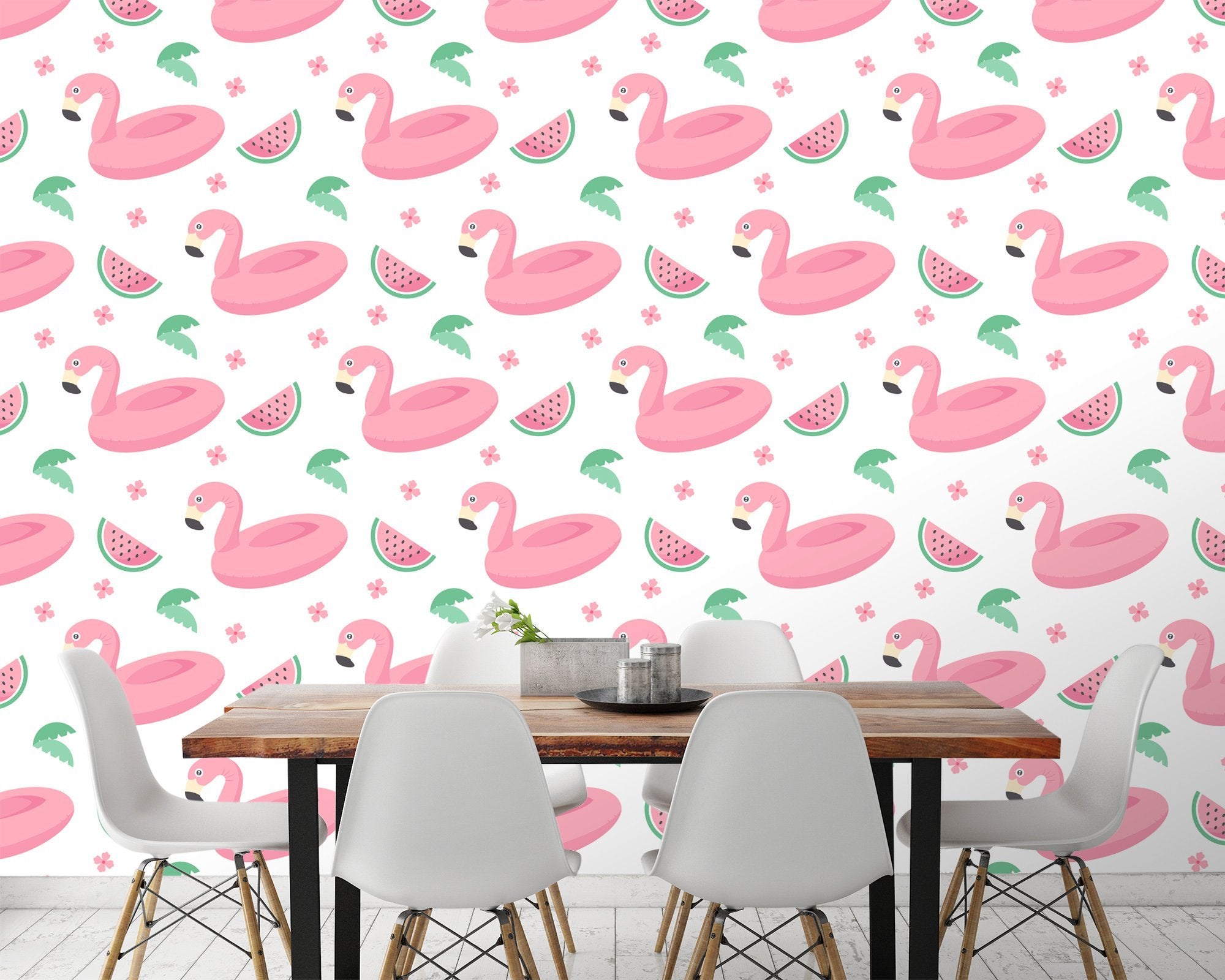 3D Flamingo Swimming Ring 453 Wallpaper AJ Wallpaper 
