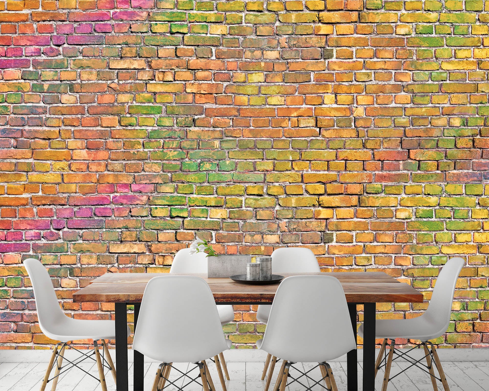 3D Colored Crick Wall 69 Wall Murals