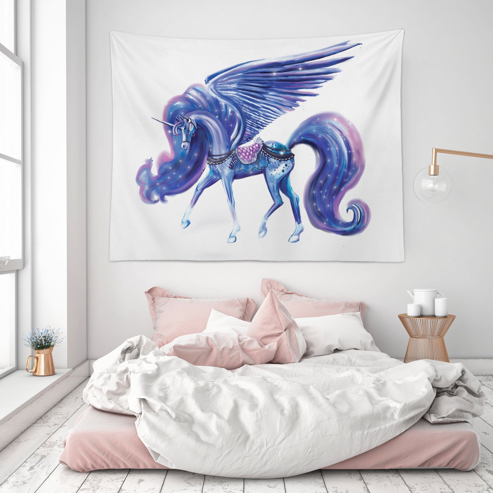 3D Fantasy Unicorn 5202 Rose Catherine Khan Tapestry Hanging Cloth Hang