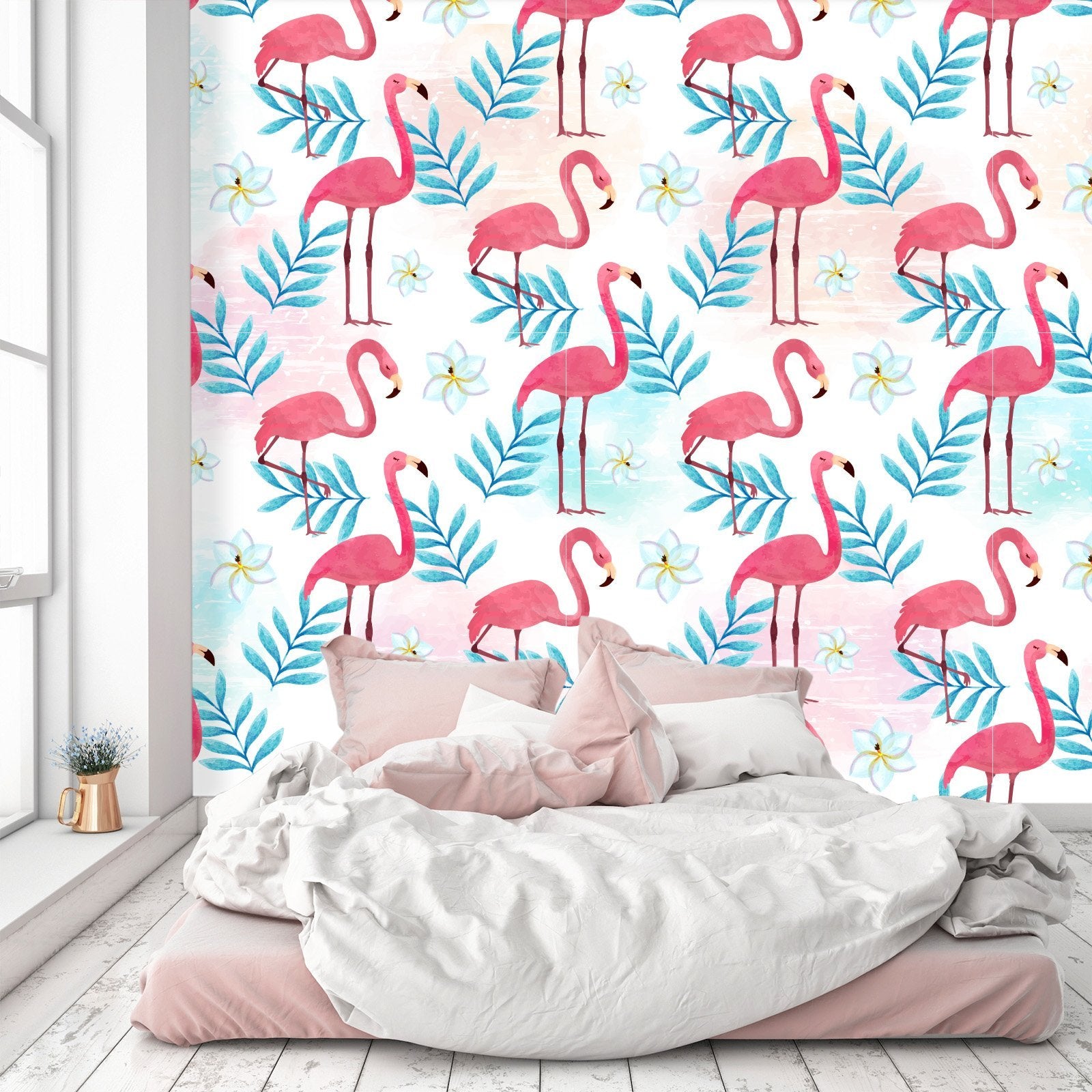 3D Flower Flamingo 450 Wallpaper AJ Wallpaper 