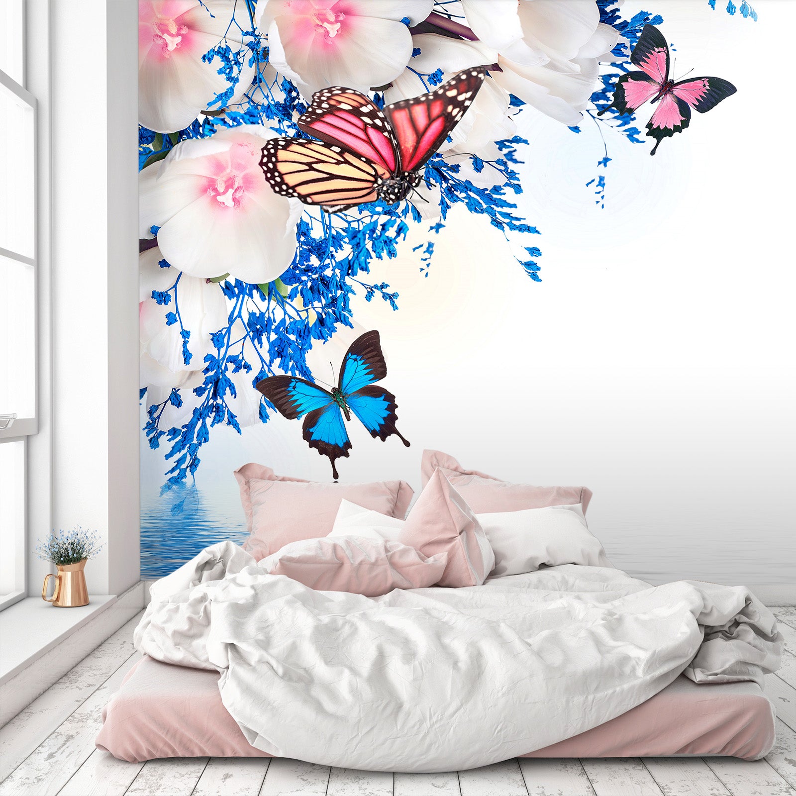 3D Blue Butterfly 392 Wall Murals