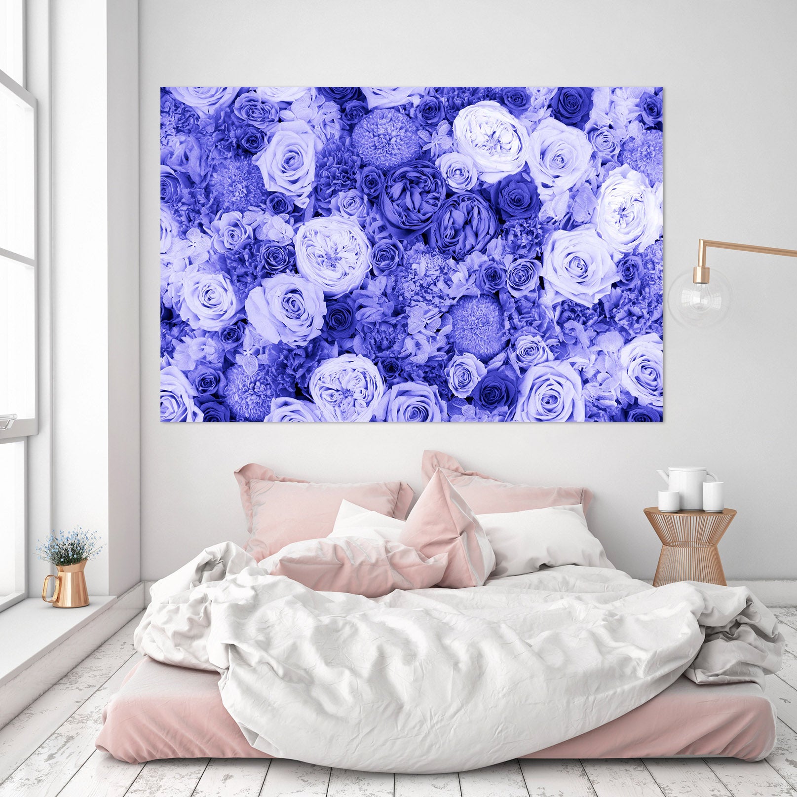 3D Purple Rose 015 Noirblanc777 Wall Sticker
