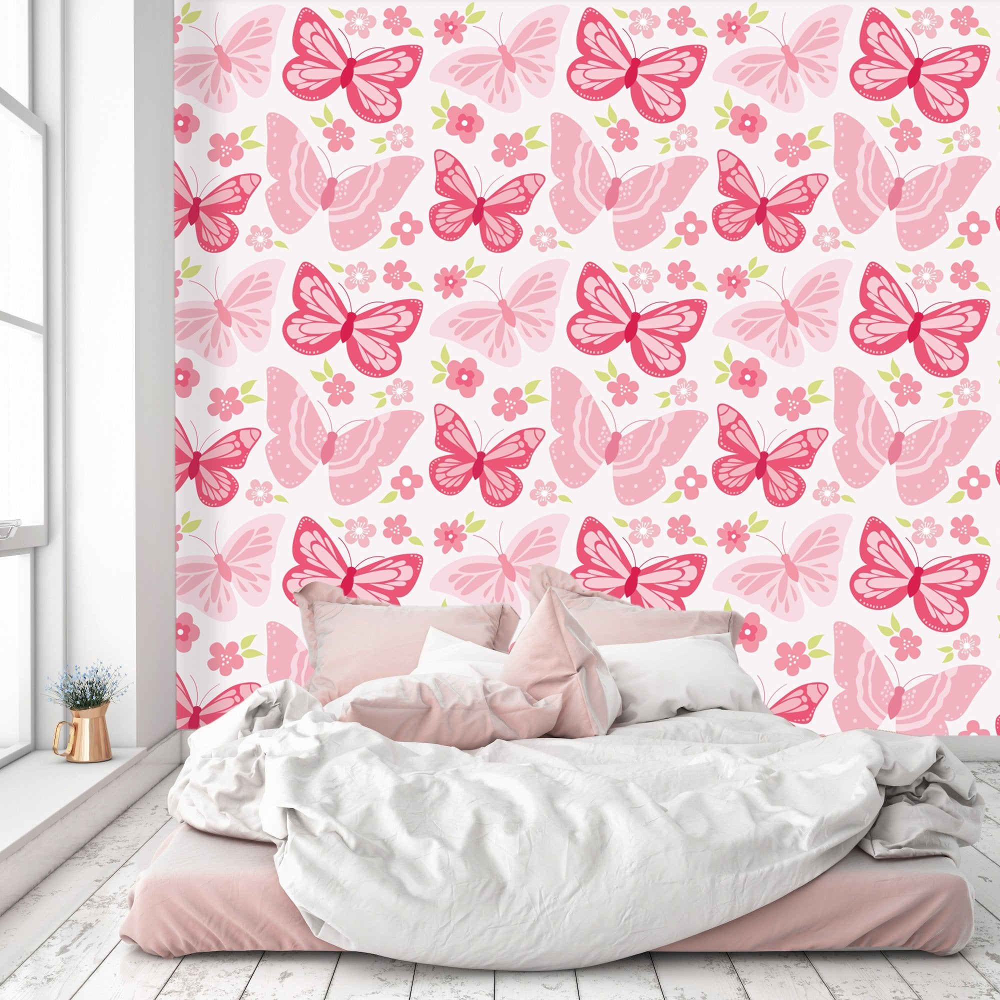 3D Pink Butterfly 404 Wallpaper AJ Wallpaper 