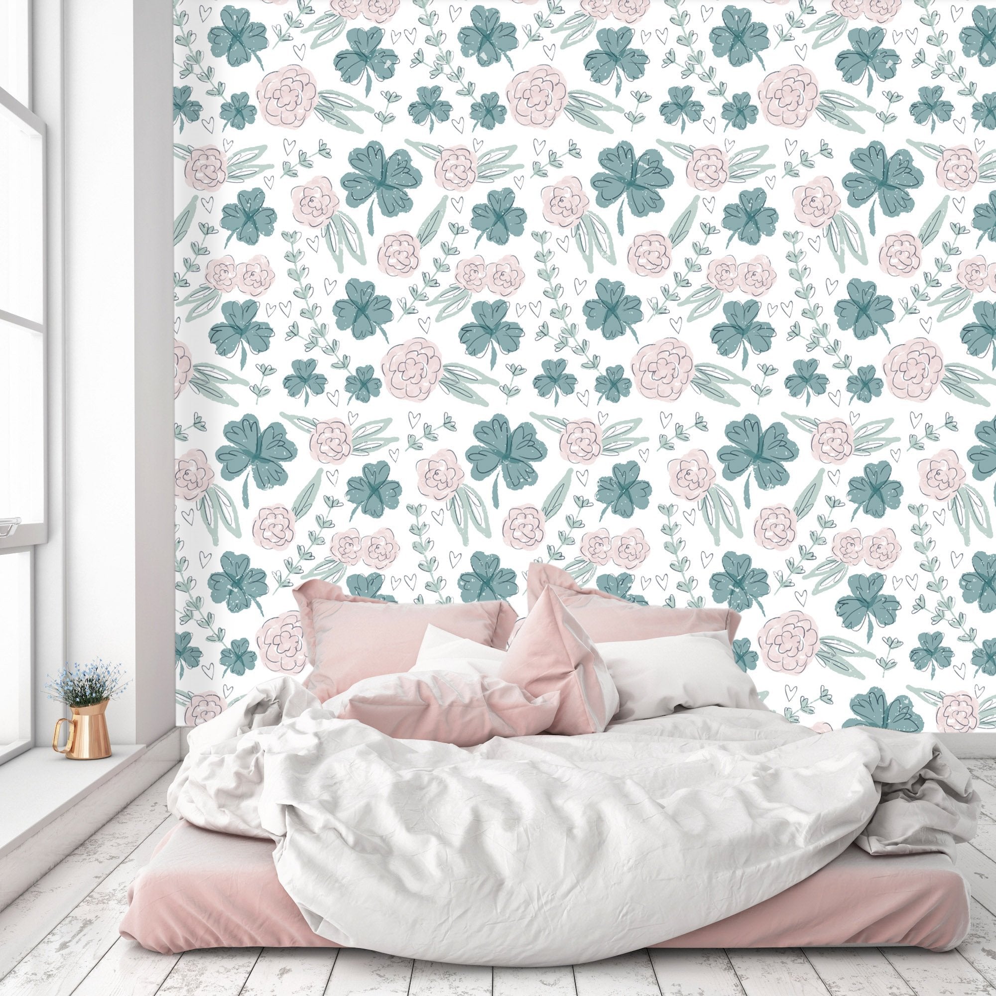 3D Graffiti Four-Leaf Clover 618 Wallpaper AJ Wallpaper 