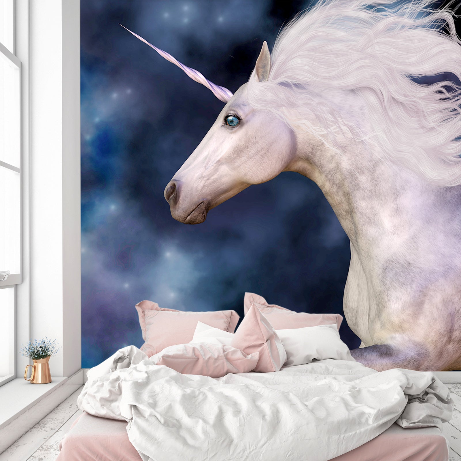 3D White Unicorn 1548 Wall Murals