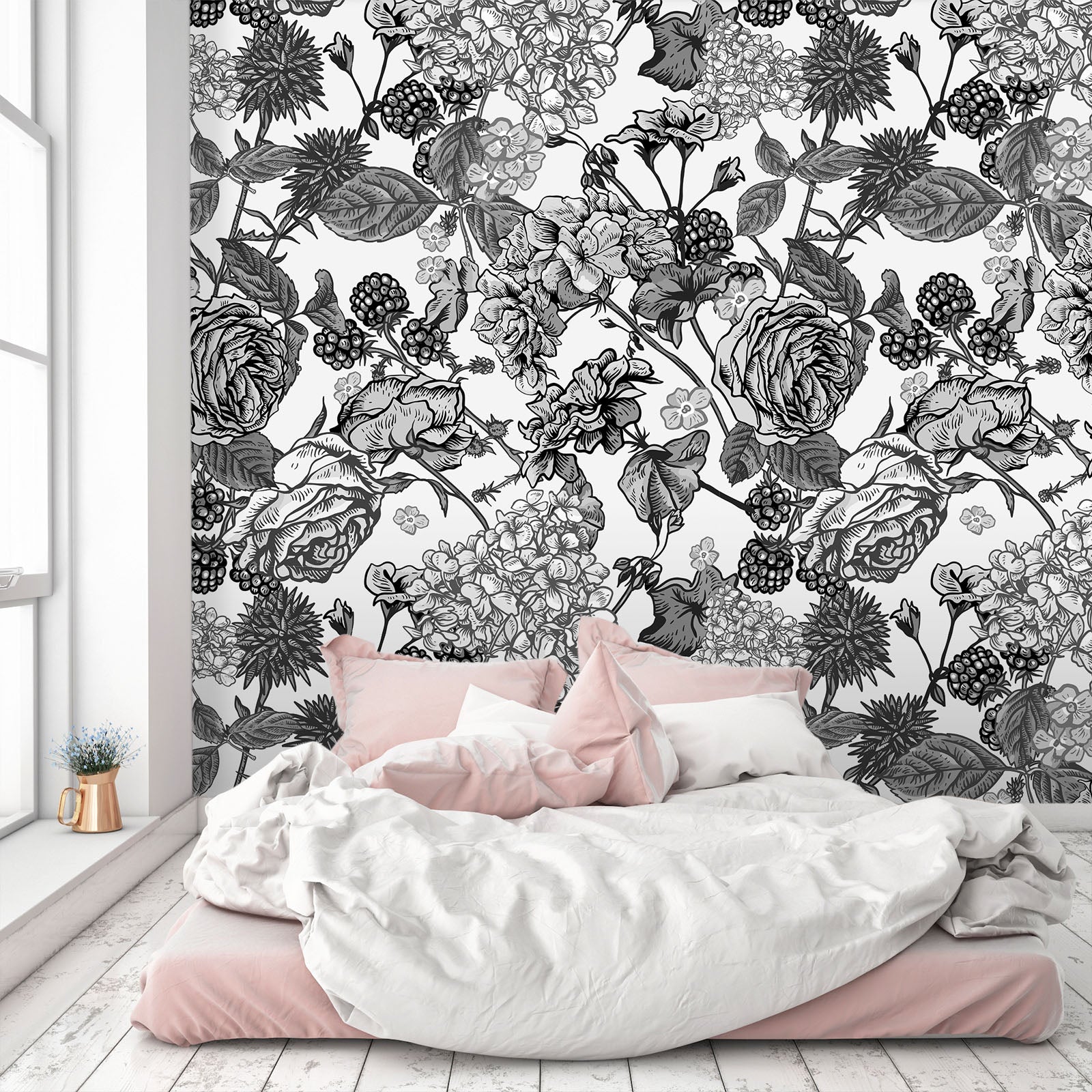 3D Doodle Peony Flower 54 Wall Murals