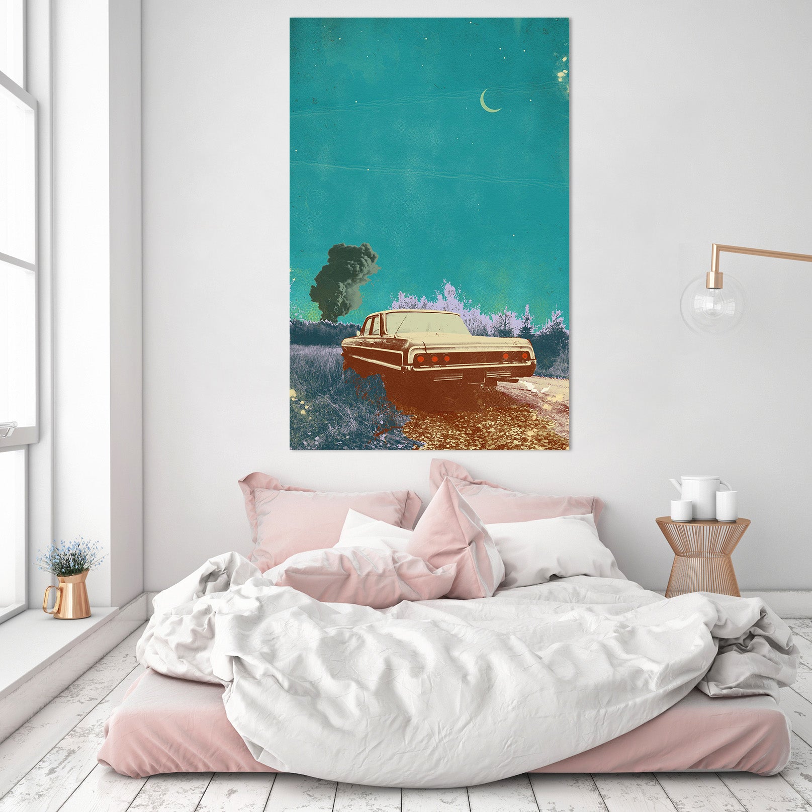 3D Night Prairie 012 Showdeer Wall Sticker