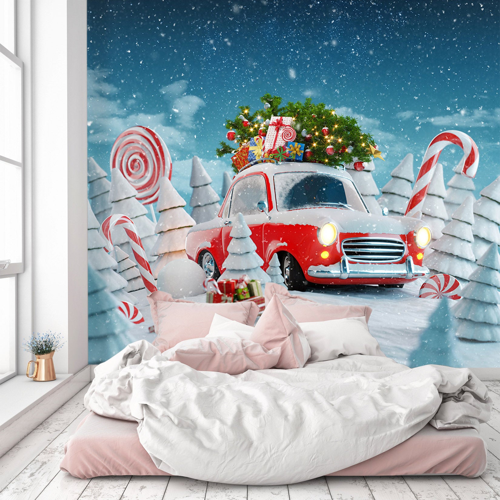 3D Christmas Lollipop 363 Vehicle Wall Murals