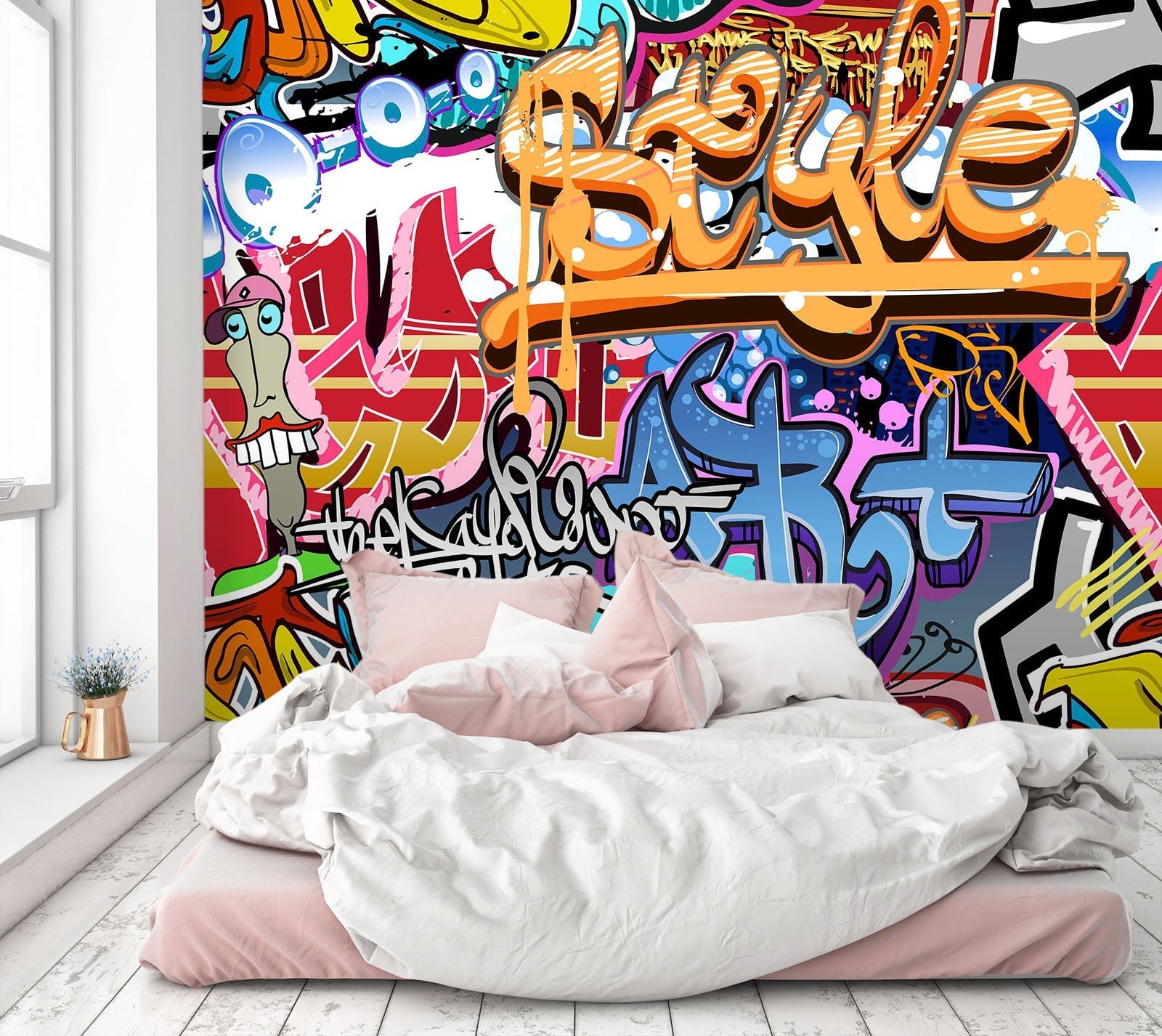 3D Graffiti Big Teeth 157 Wall Murals Wallpaper AJ Wallpaper 2 
