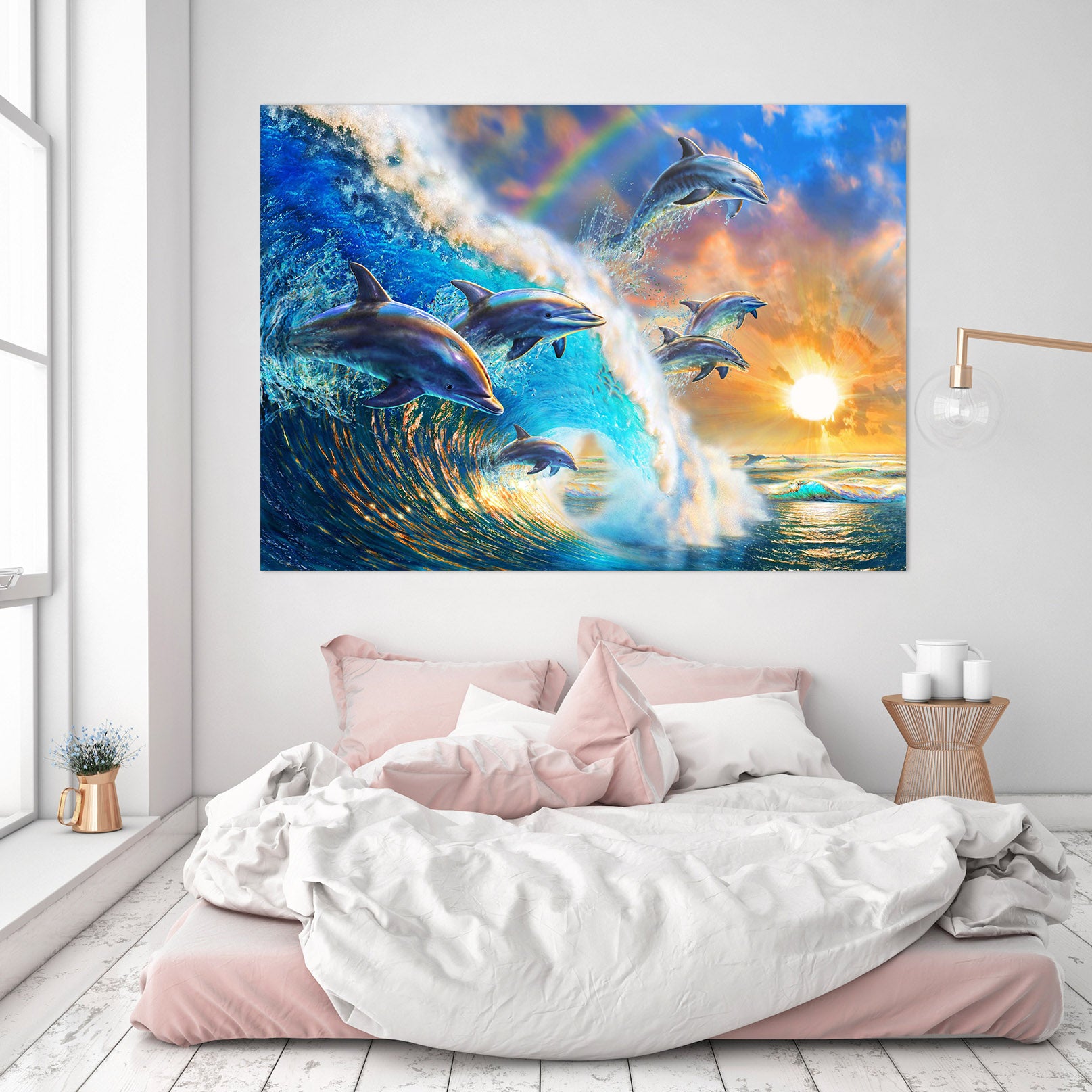 3D Dolphin Wave 019 Adrian Chesterman Wall Sticker