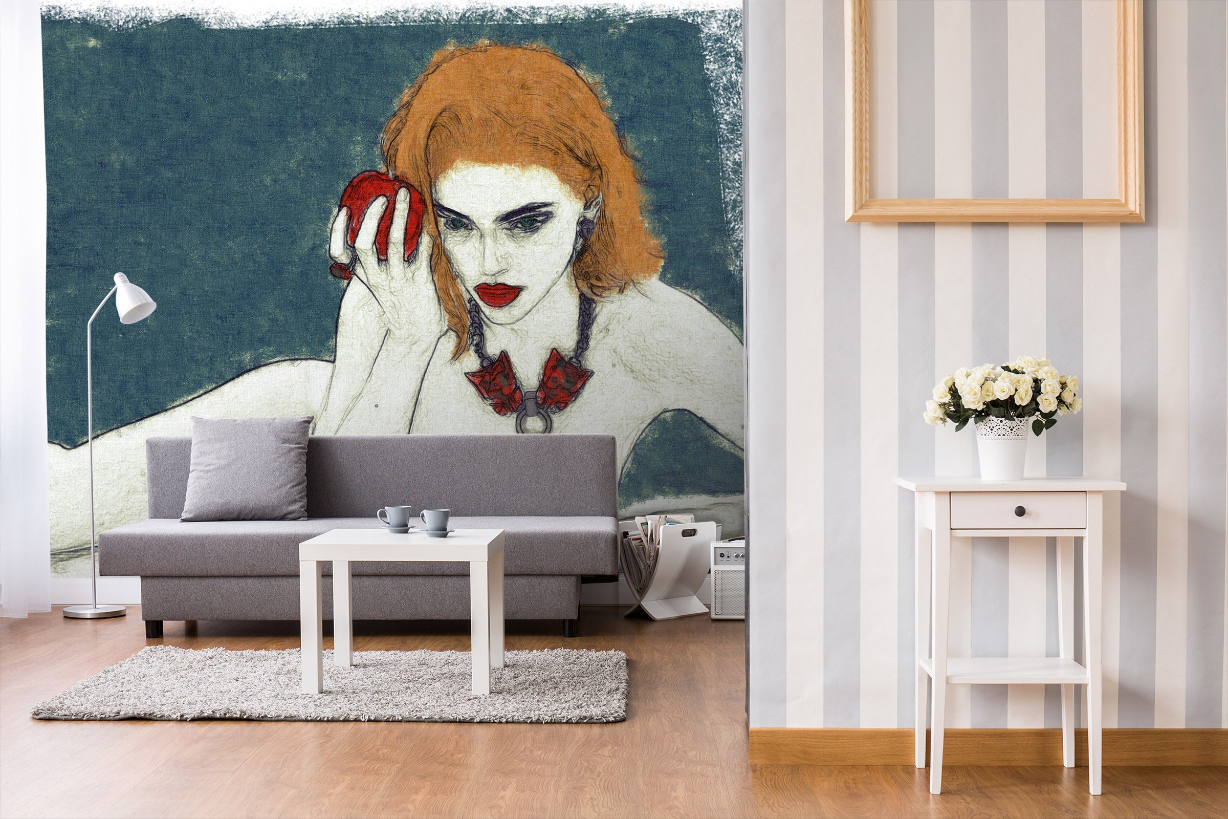 3D Long Hair Girl 1419 Marco Cavazzana Wall Mural Wall Murals