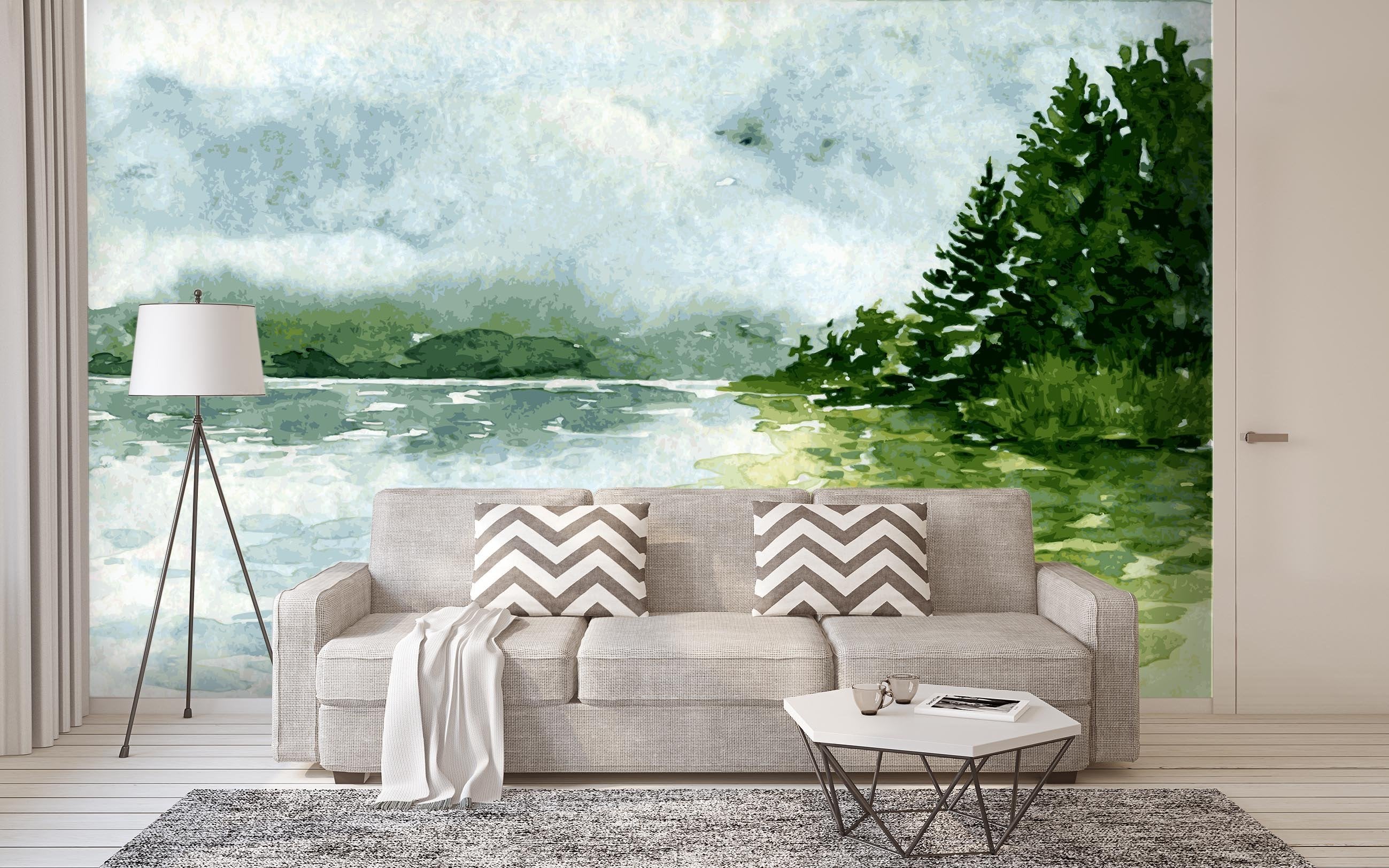 3D Lake Surface 054 Wallpaper AJ Wallpaper 