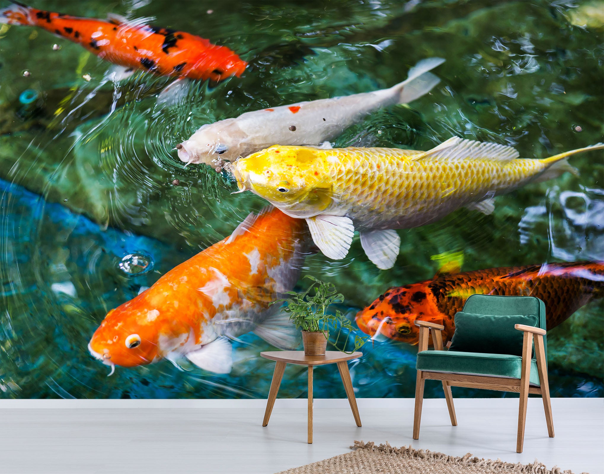 3D Koi Fish 379 Wall Murals